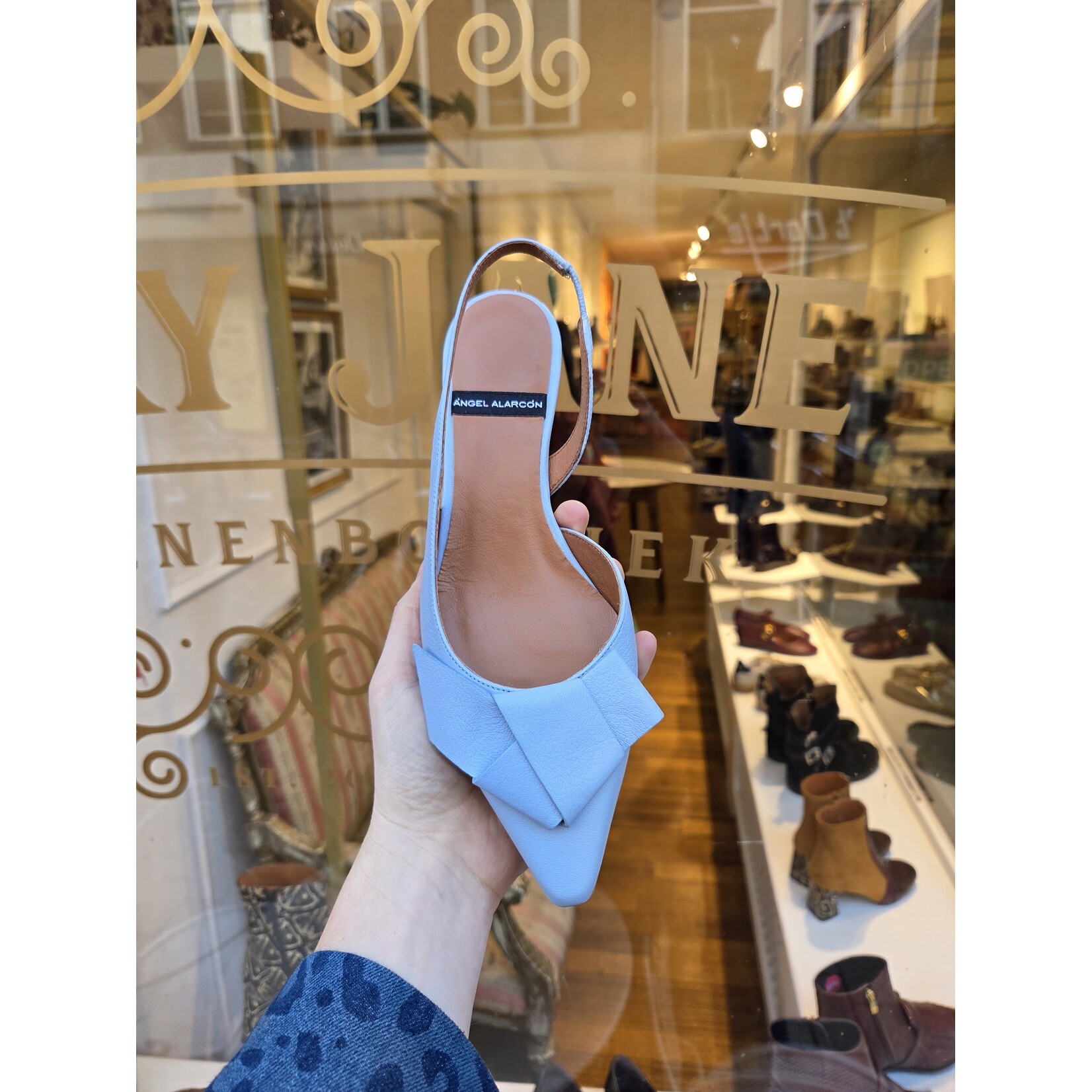 Angel Alarcon Angel Alarcon slingback strik ALINE blauw