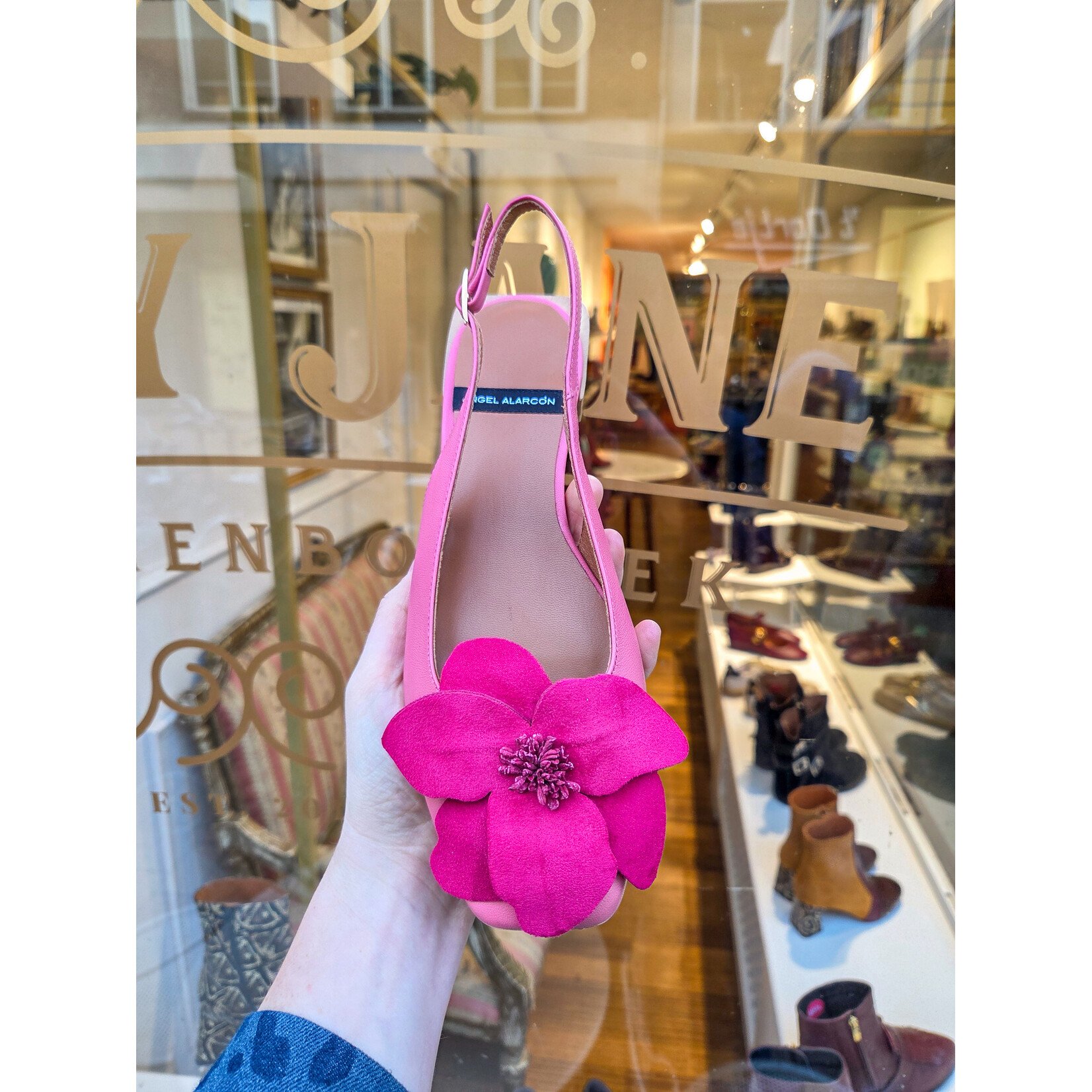 Angel Alarcon Angel Alarcon slingback bloem ROSINA roze