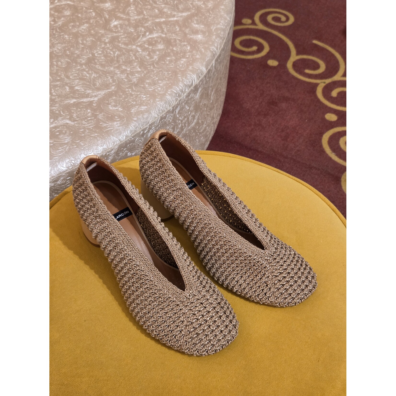 Angel Alarcon Angel Alarcon pump gehaakt ESTER beige