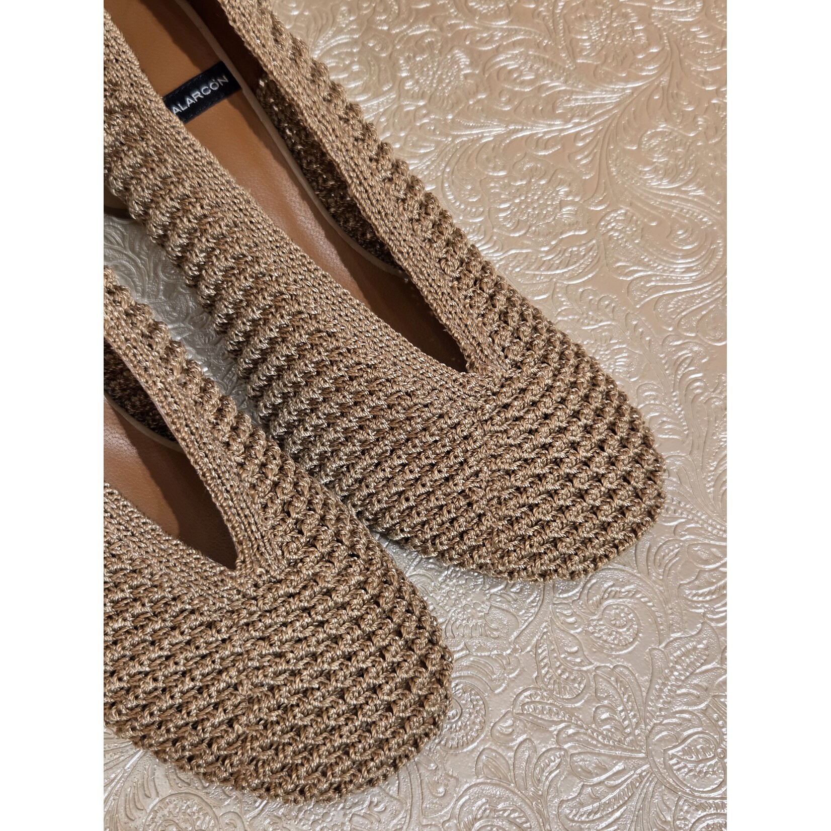 Angel Alarcon Angel Alarcon pump gehaakt ESTER beige