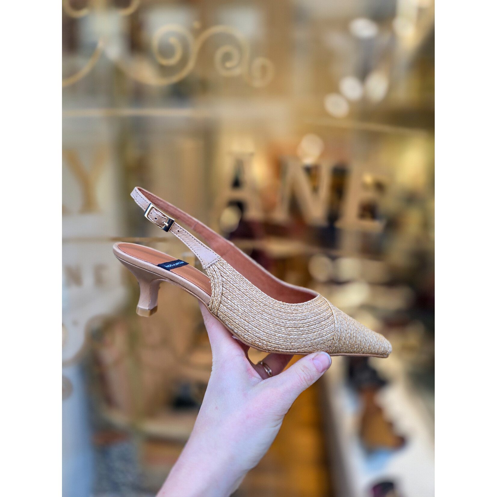 Angel Alarcon Angel Alarcon slingback raffia OLIVIA natural