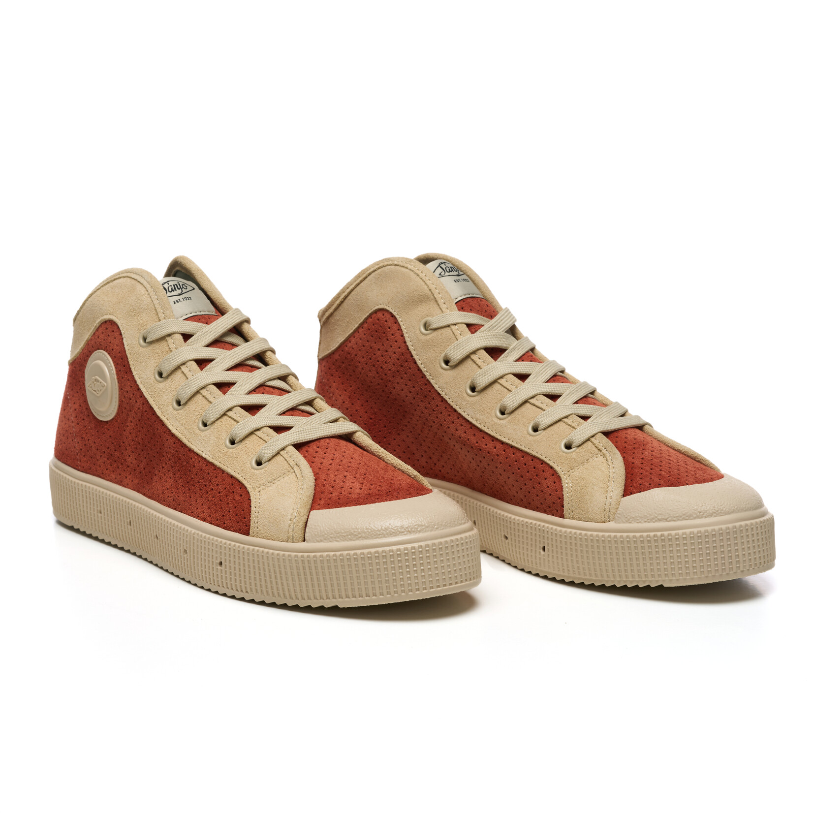 Sanjo Sanjo leren veterschoen LIPS brick