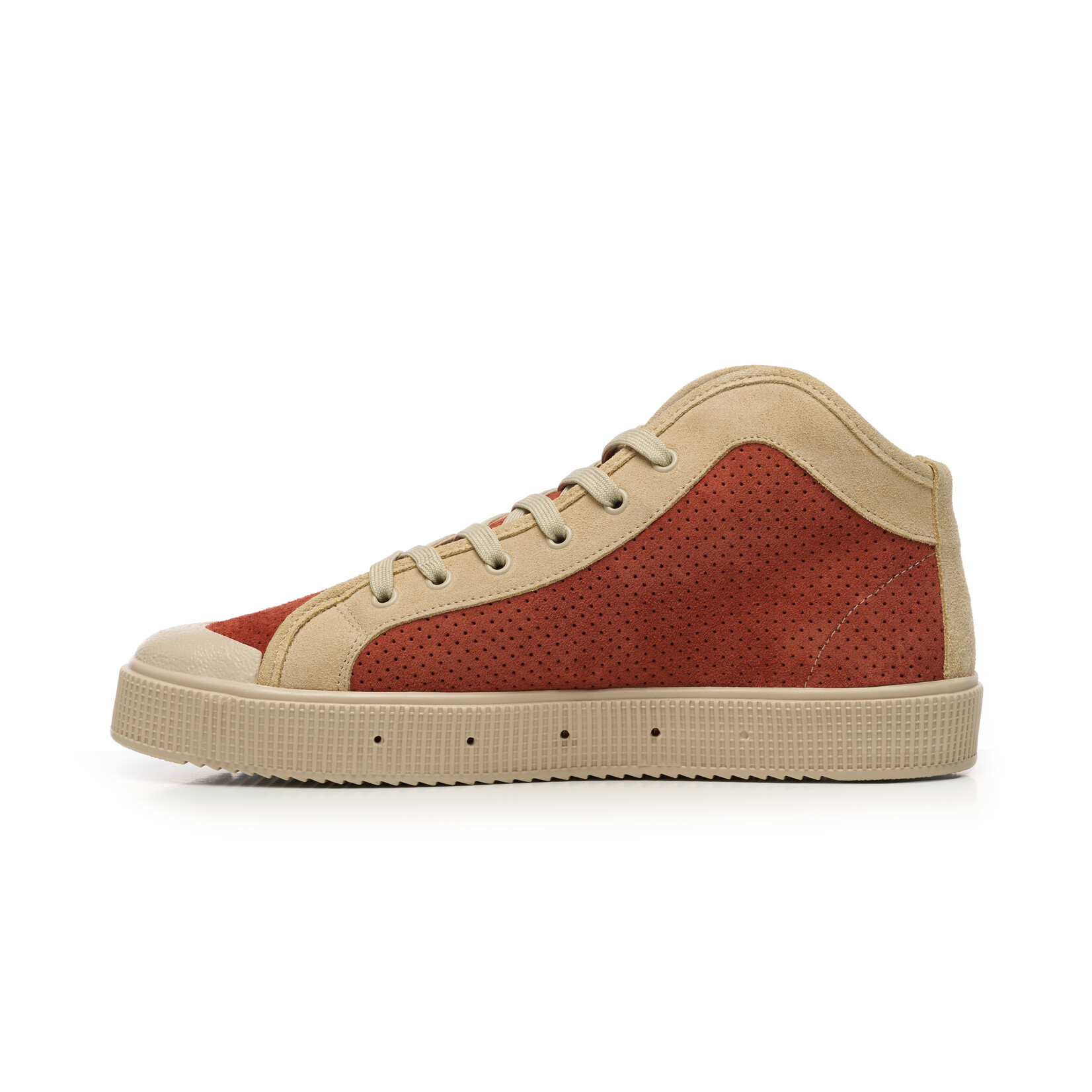 Sanjo Sanjo leren veterschoen LIPS brick