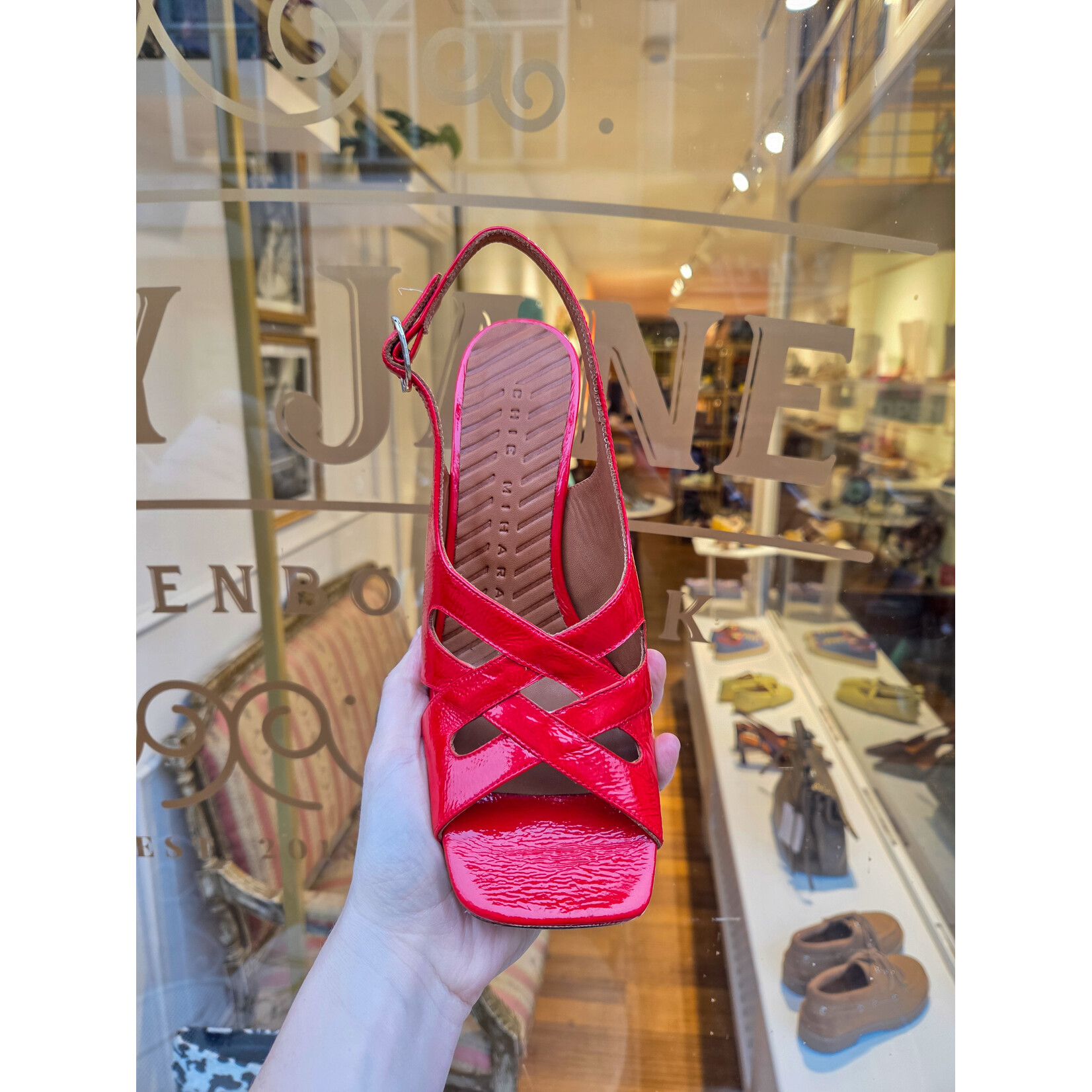 Chie Mihara sandaal hak UTRILE tomaat rood