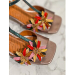 Chie Mihara sandaal flower YULIVA multi groen bronze