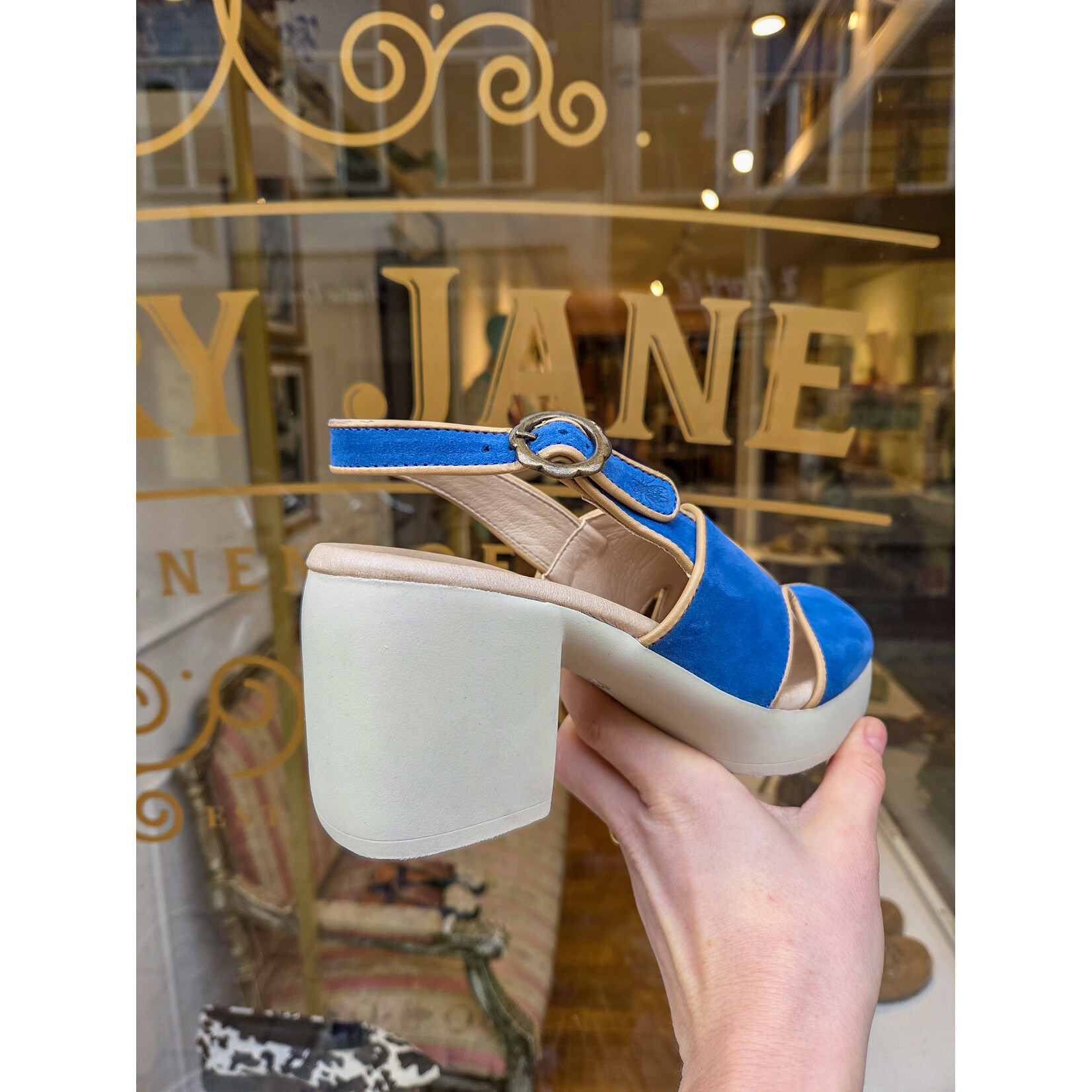 Fly London sandaal suede FORY blauw