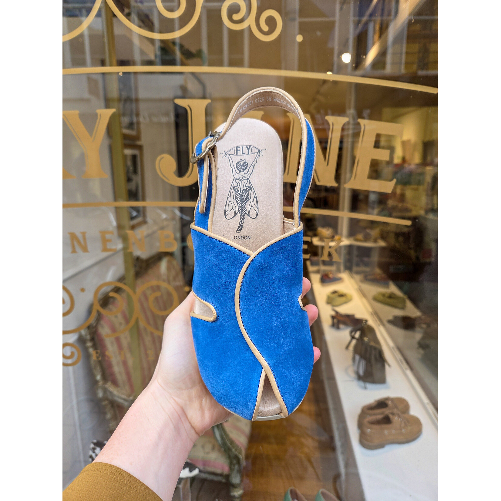 Fly London sandaal suede FORY blauw