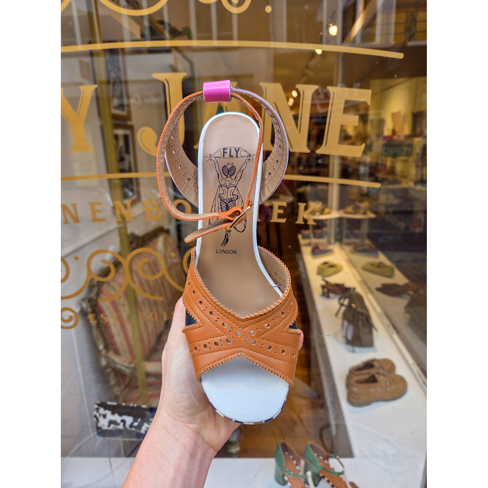 Fly London sandaal platform EBAN multi print