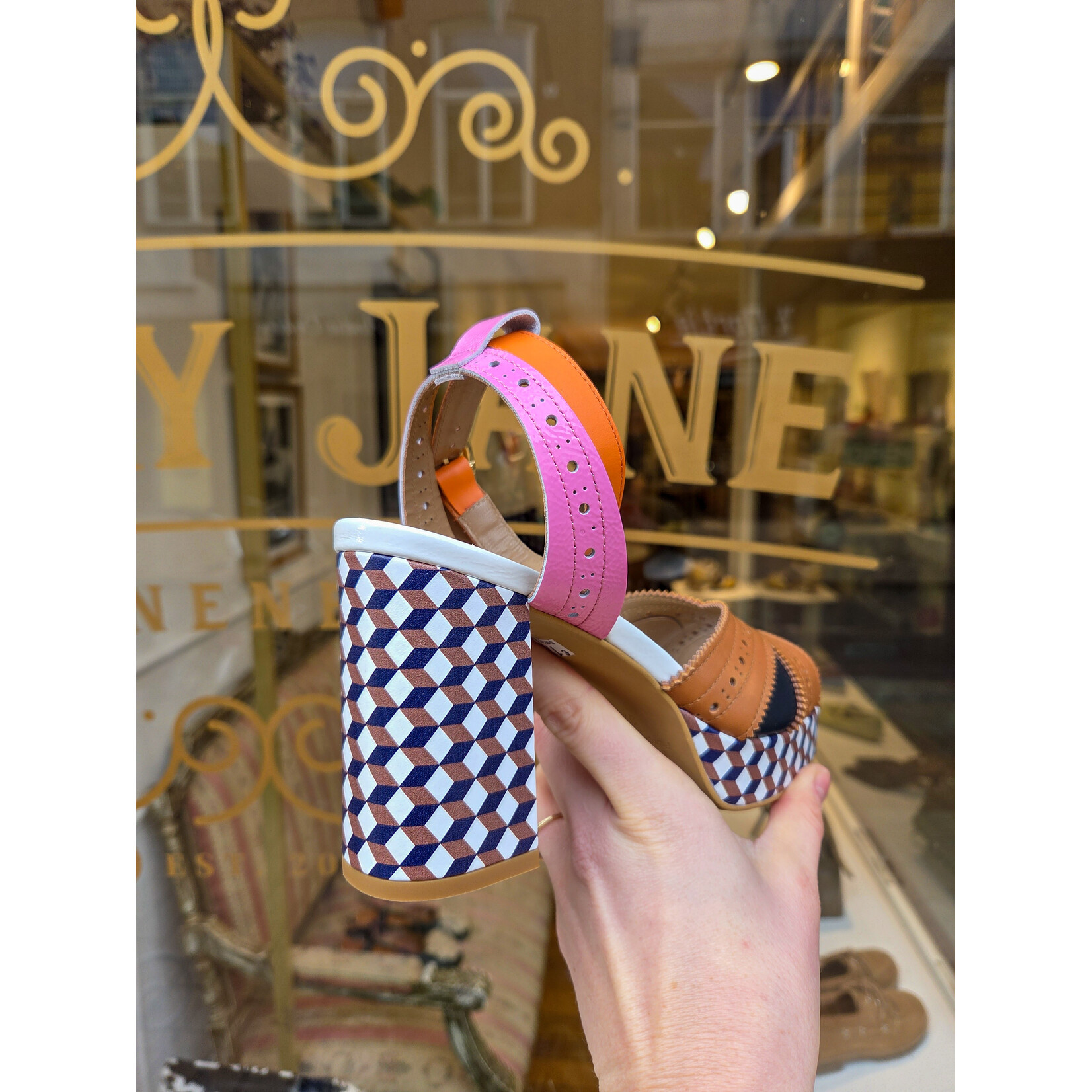 Fly London sandaal platform EBAN multi print