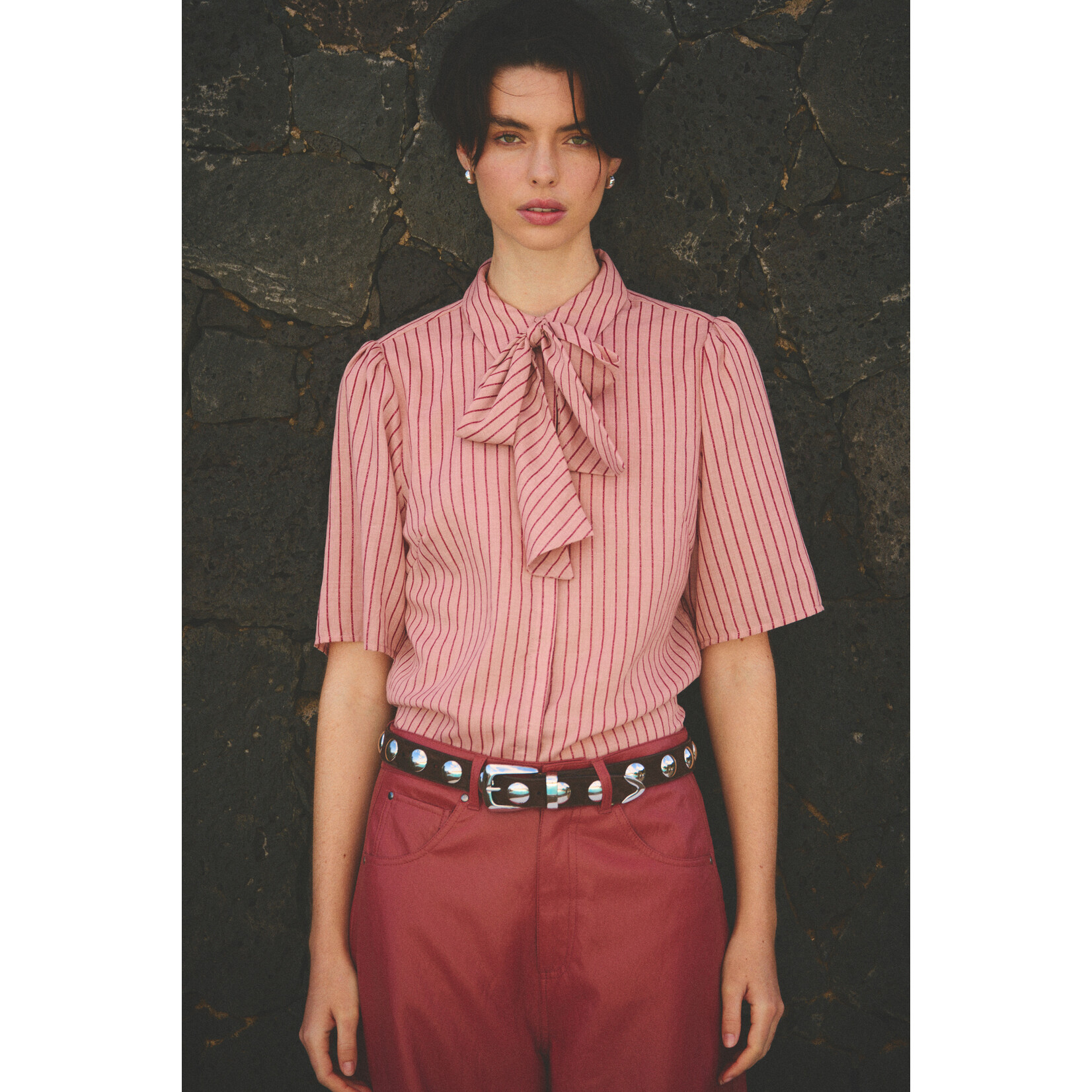 Aaiko top strik VERONNE pomegranate