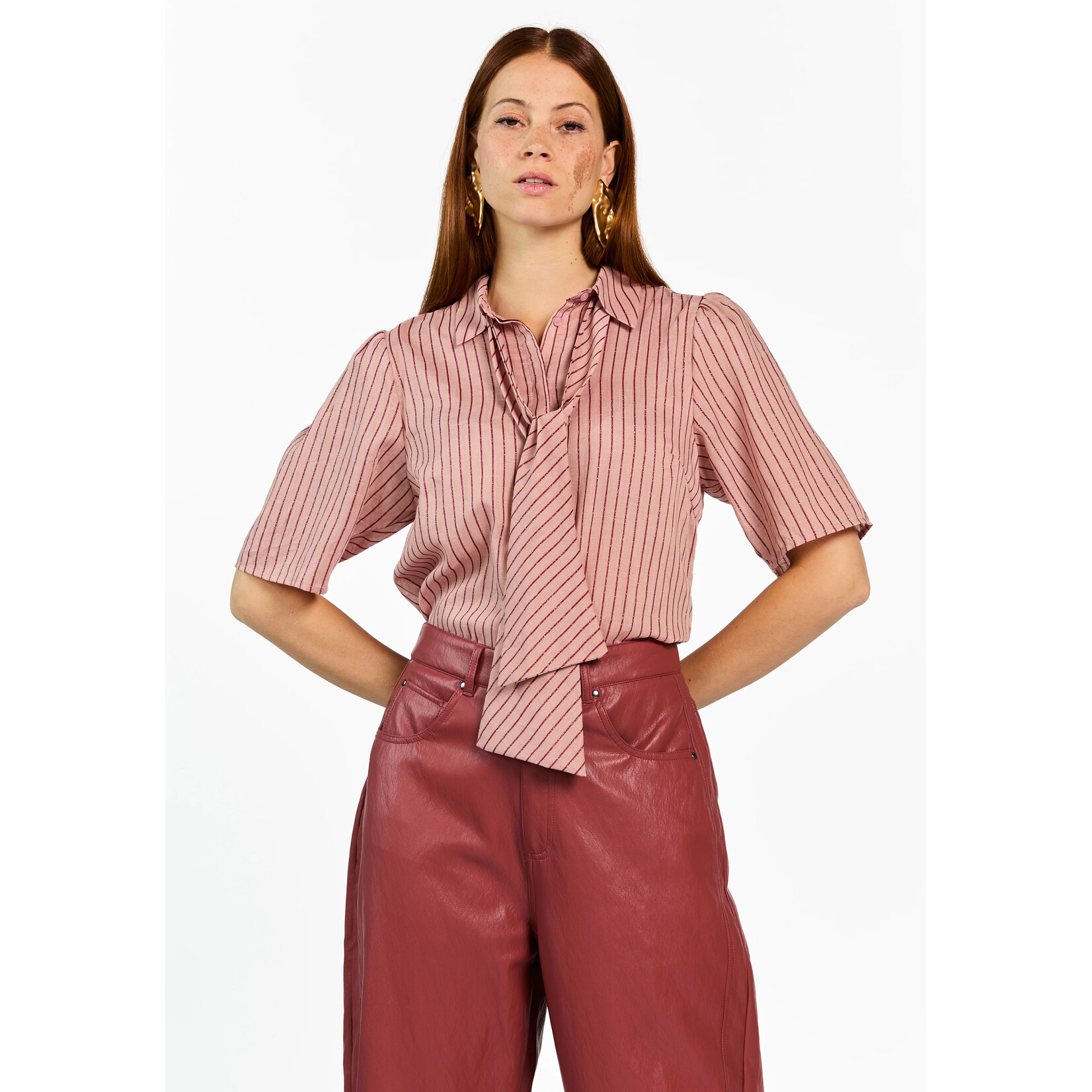 Aaiko top strik VERONNE pomegranate