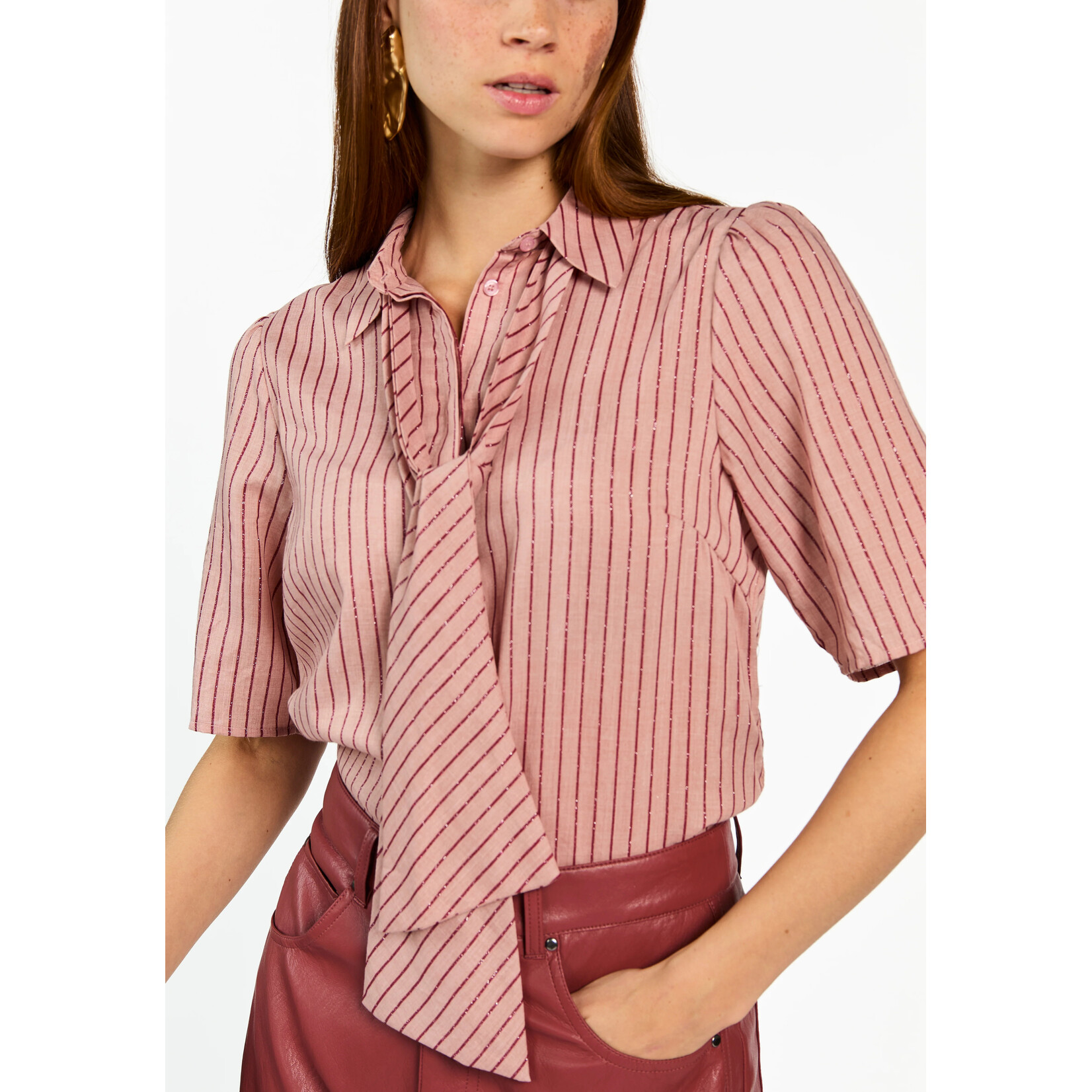 Aaiko top strik VERONNE pomegranate