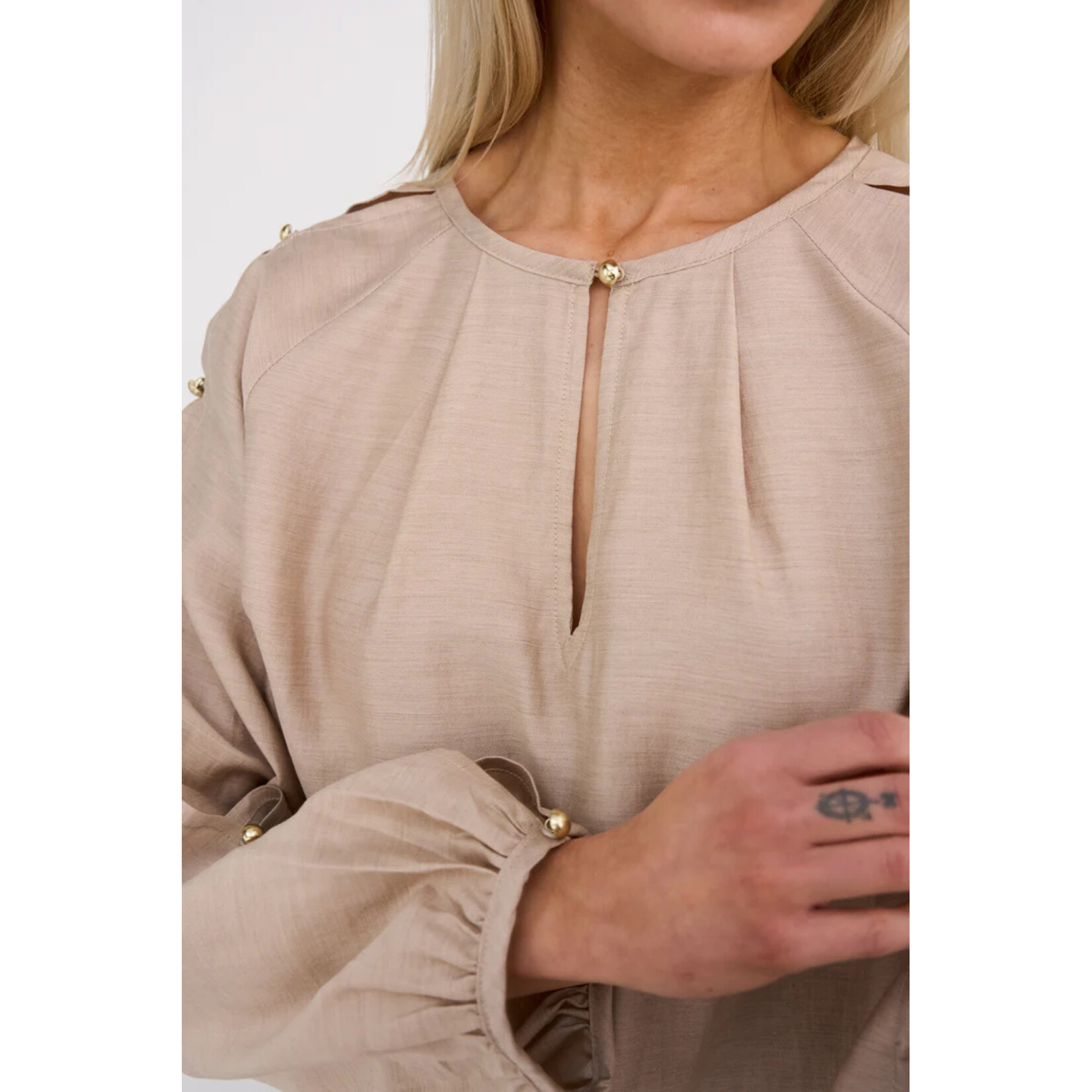 Pieszak Pieszak blouse VIOLA ballon beige melange