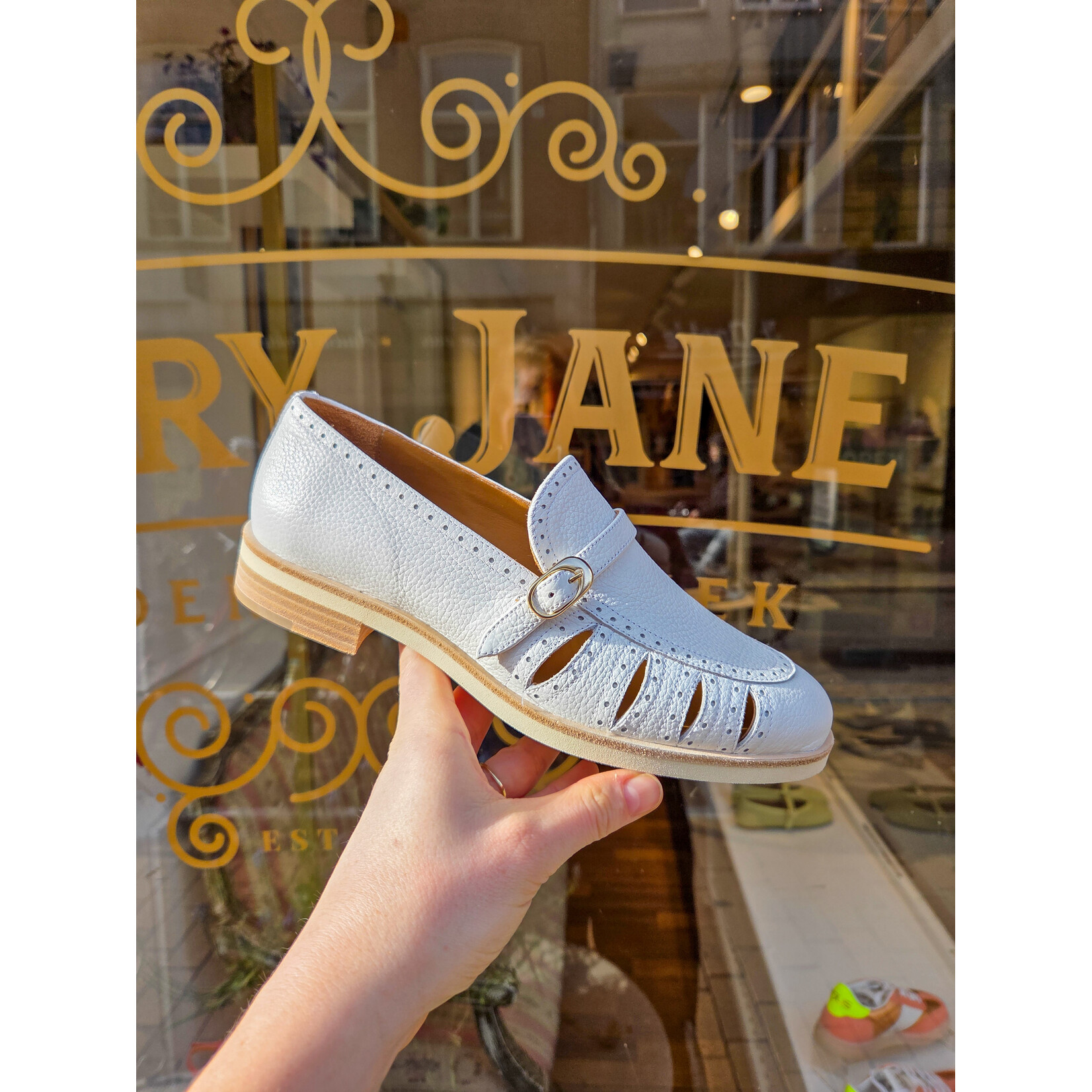 Pertini instapper gesp leren loafer ABBOT wit