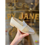 Pertini leren gevlochten instapper ESCALERA champagne