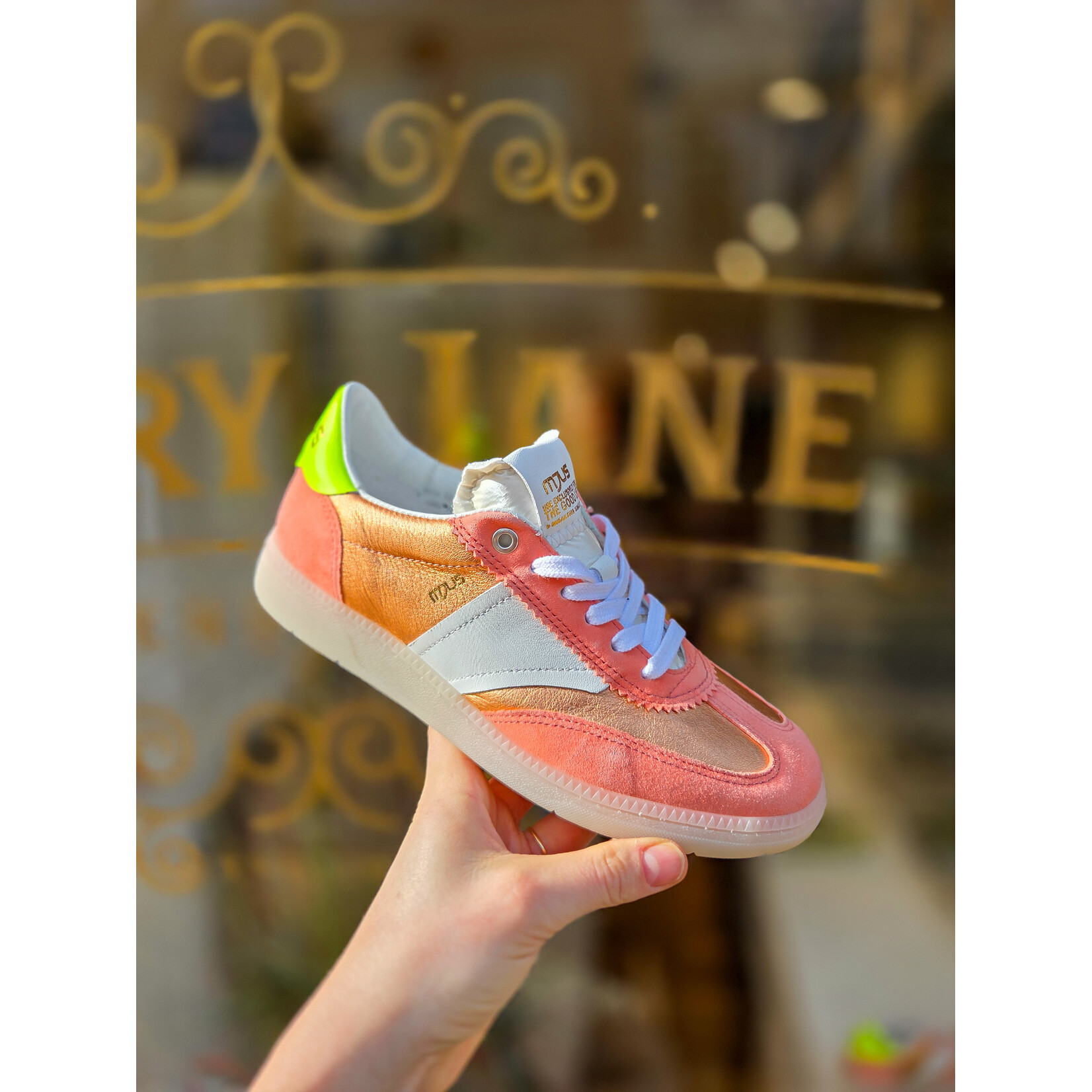 MJUS leren sneaker MELONE oranje