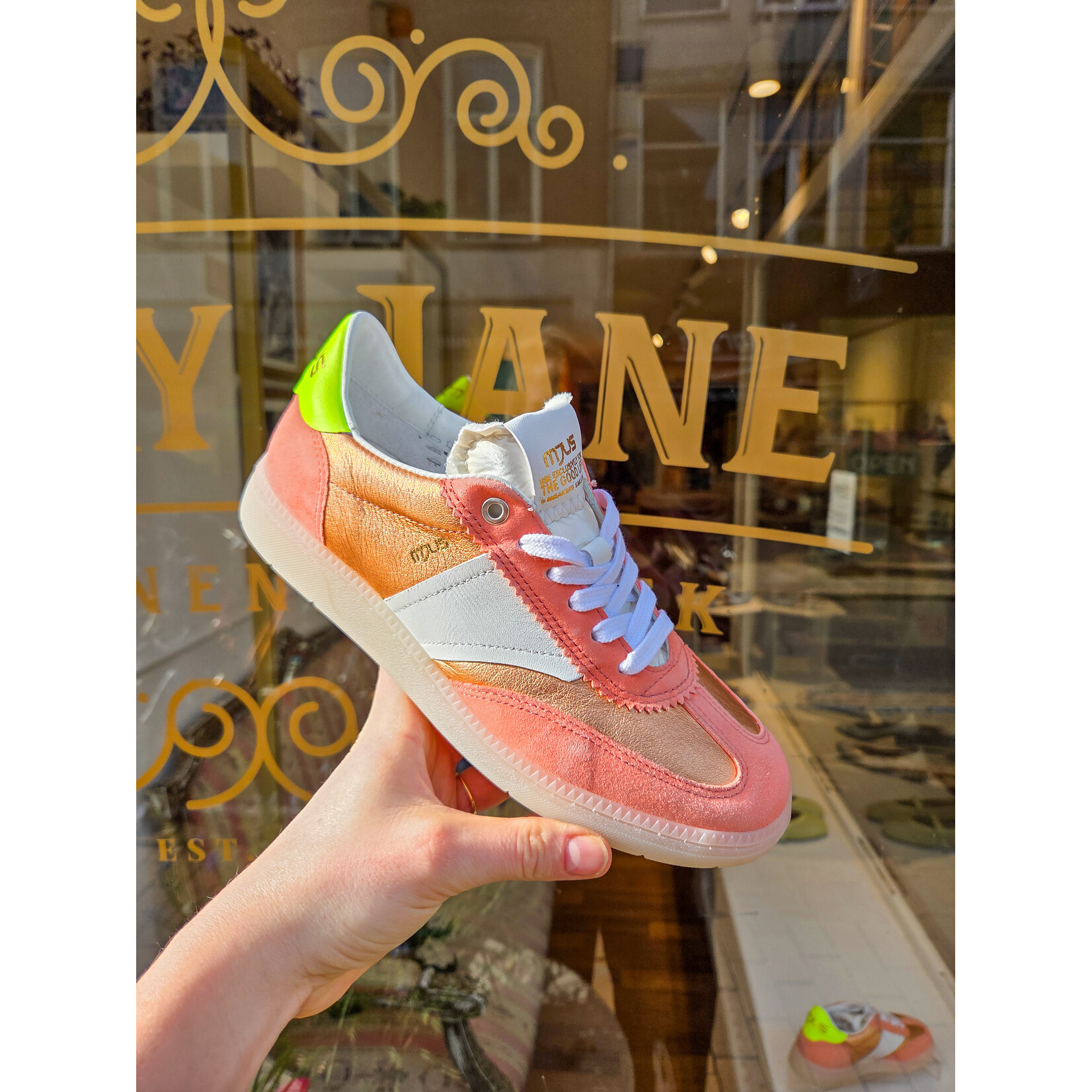 MJUS leren sneaker MELONE oranje