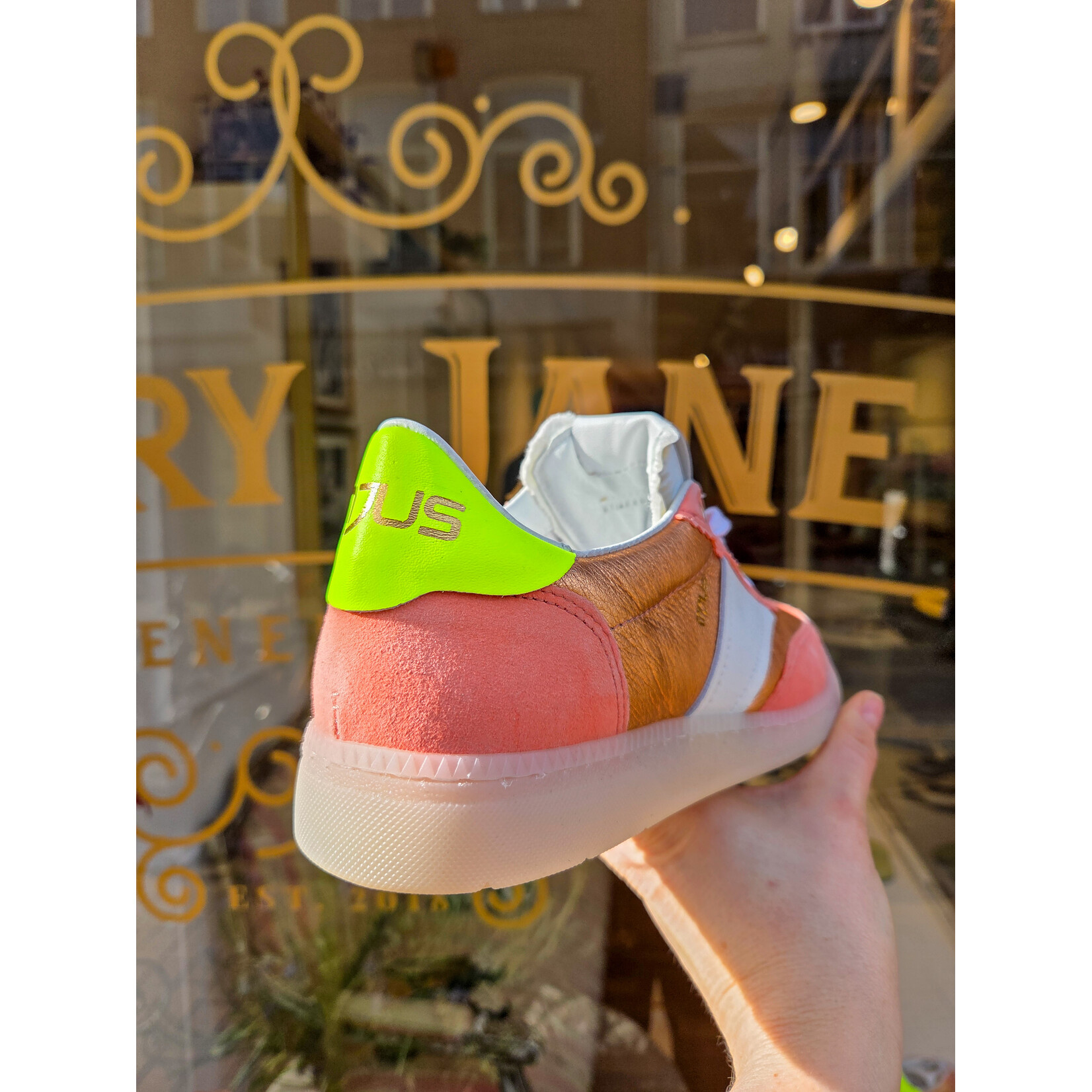 MJUS leren sneaker MELONE oranje