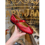 MJUS leren instapper ballerina gesp ROSSO rood