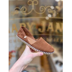 Verbenas leren instapper espadrille CARMEN bruin