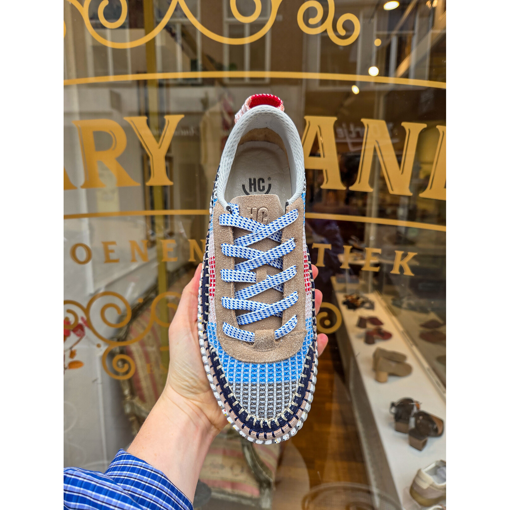 Hello Comfort Hello Comfort woven sneaker ATLANTA blauw multi