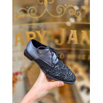 Papucei leren veterschoen BLITZ antraciet/zilver