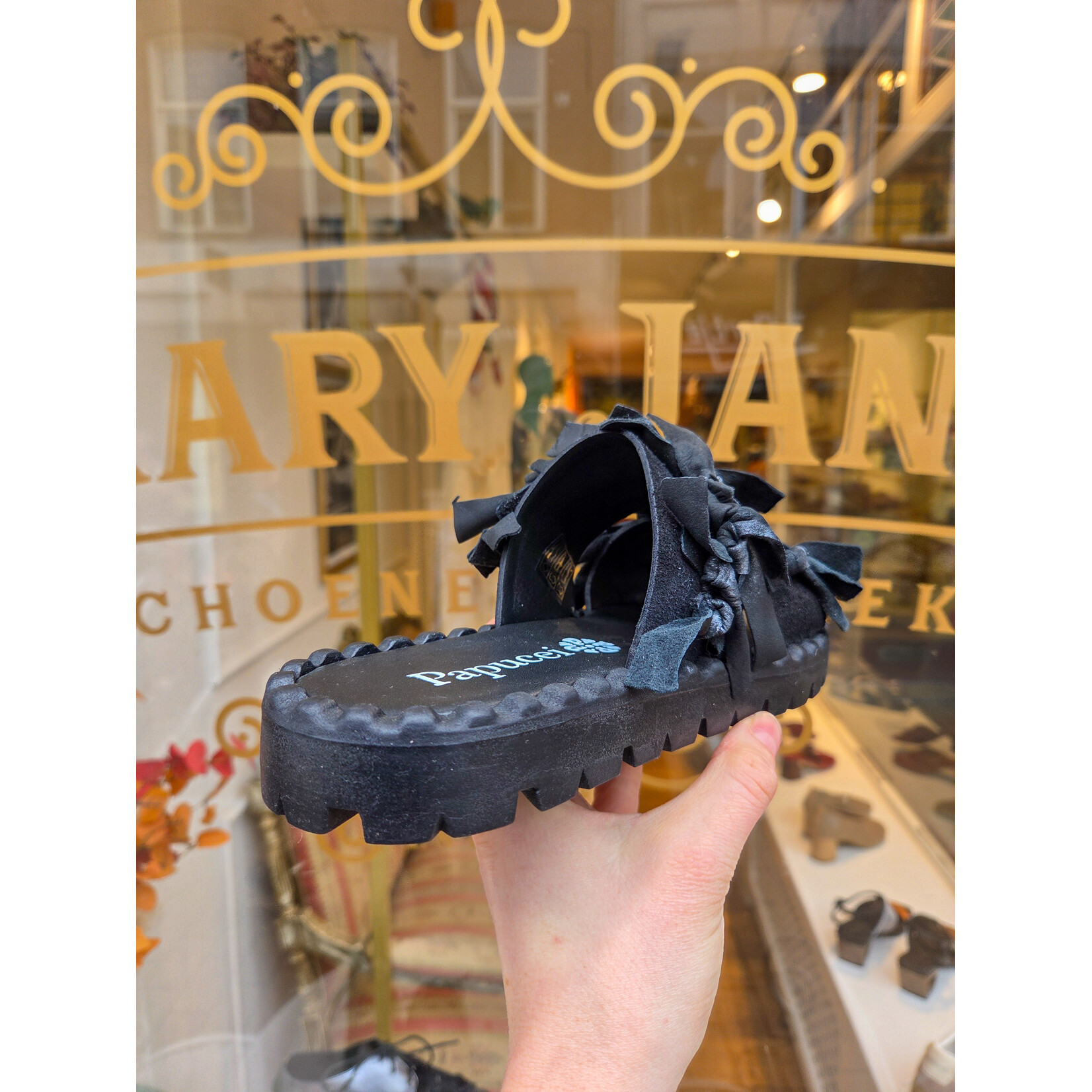 Papucei leren slipper EMBER zwart