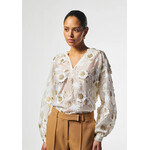 Aaiko blouse bloem ALANZA wit/goud