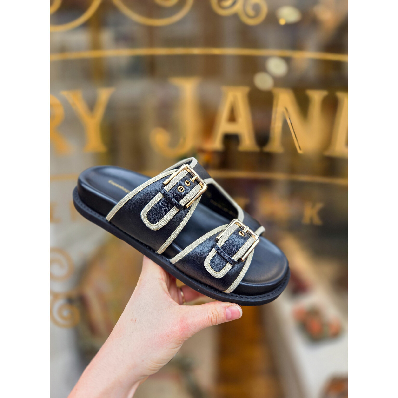 Copenhagen Shoes leren slipper 'The Feeling Leather' zwart