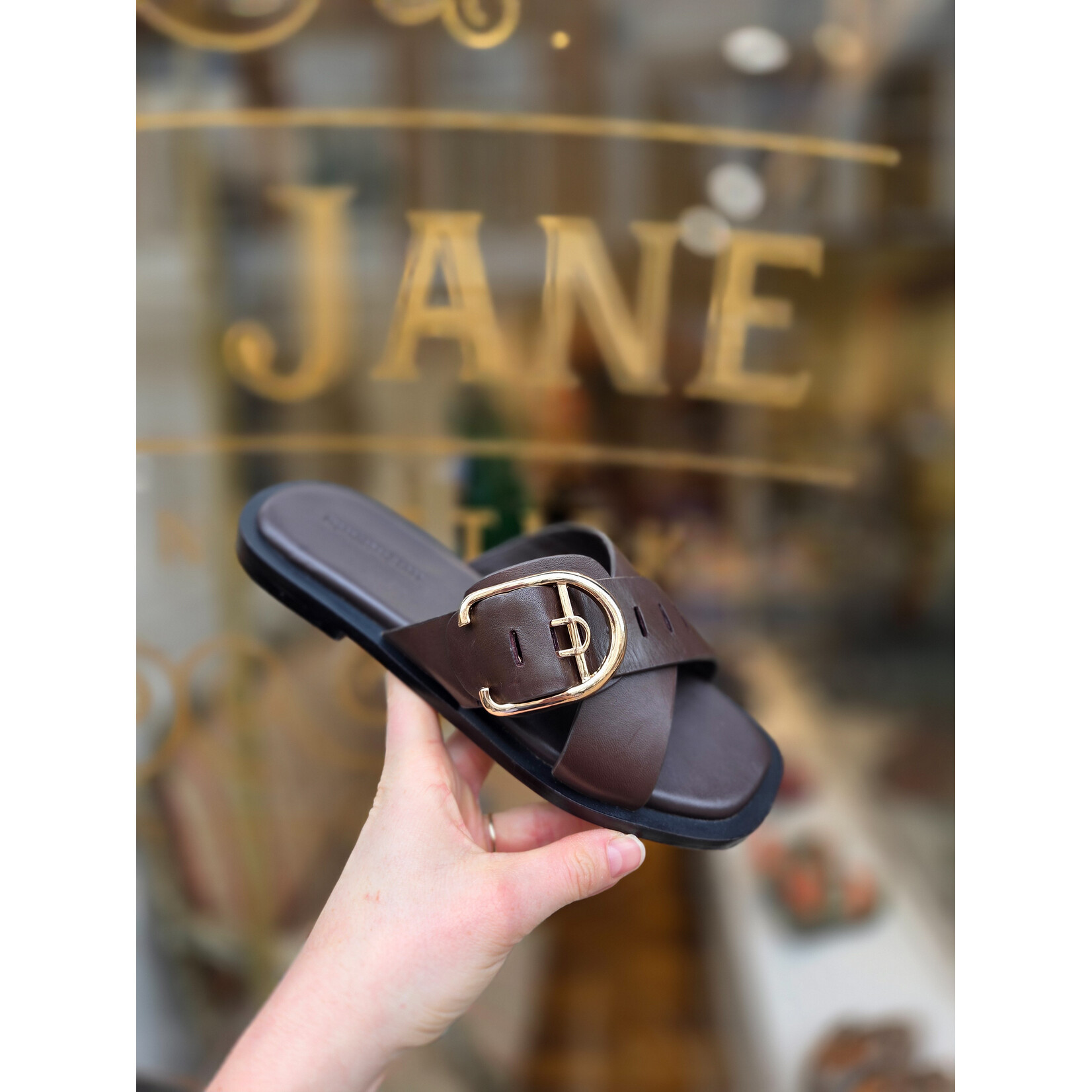 Copenhagen Shoes leren slipper 'Vibes x Me' bruin