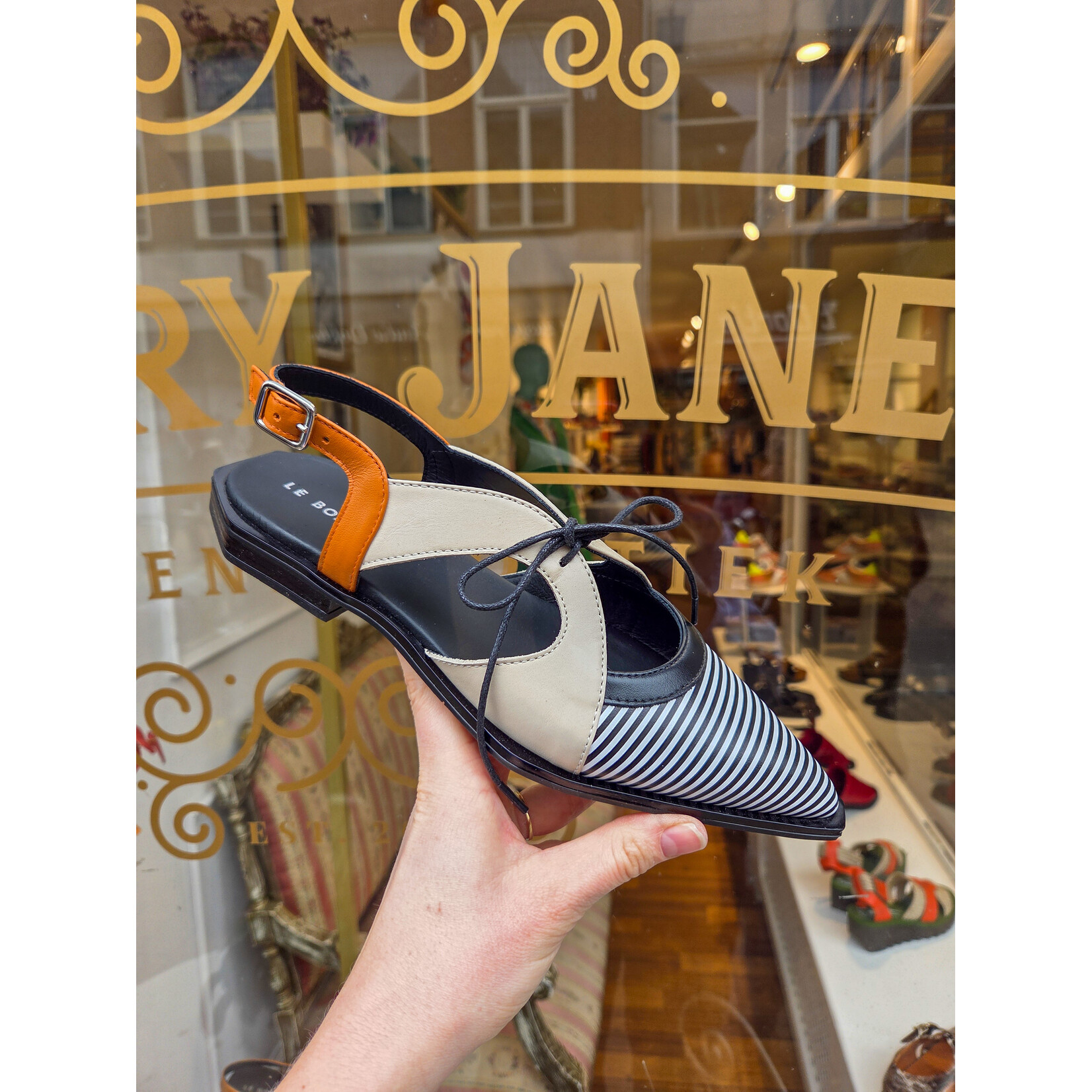 Le Bohemien slingback veter P18 oranje