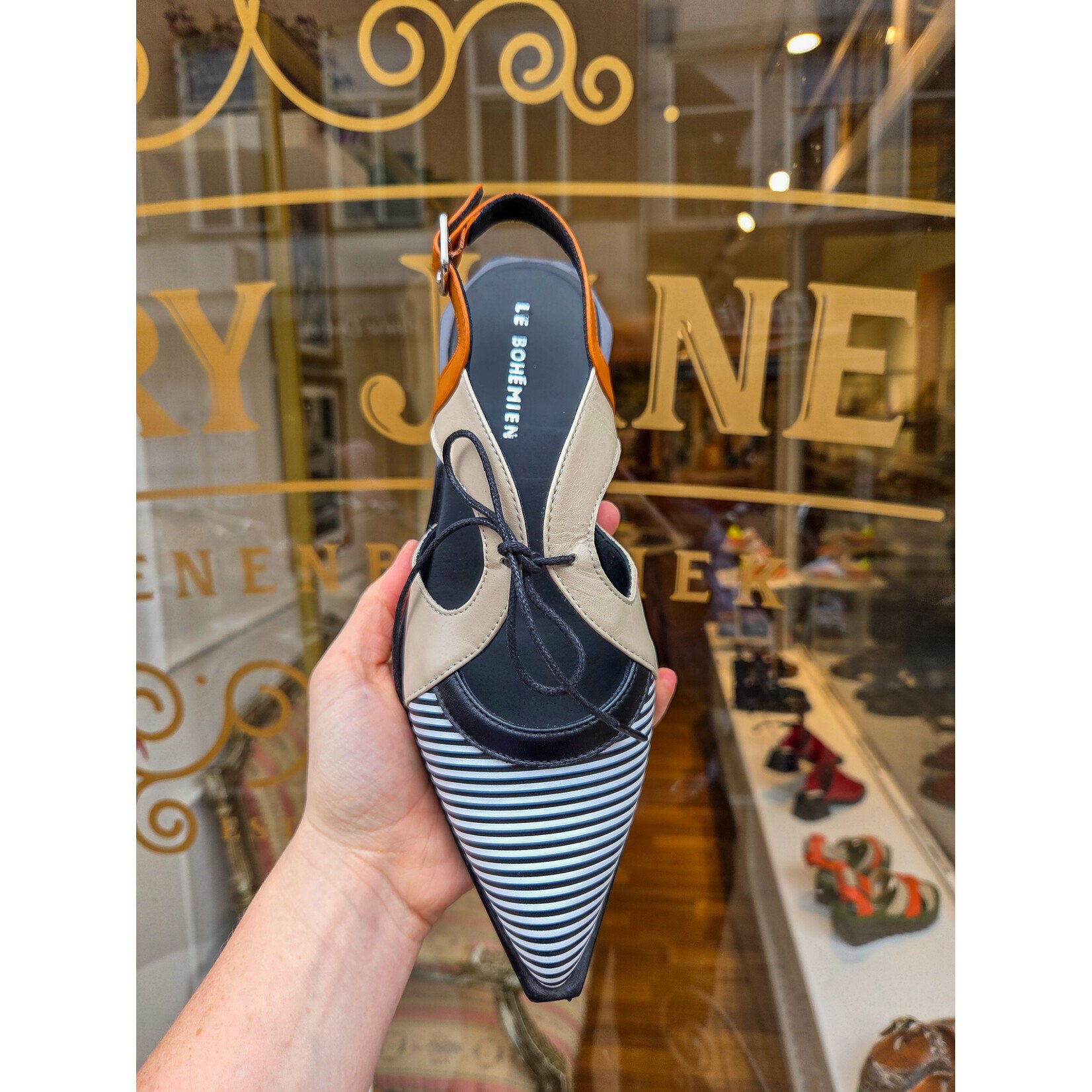 Le Bohemien slingback veter P18 oranje