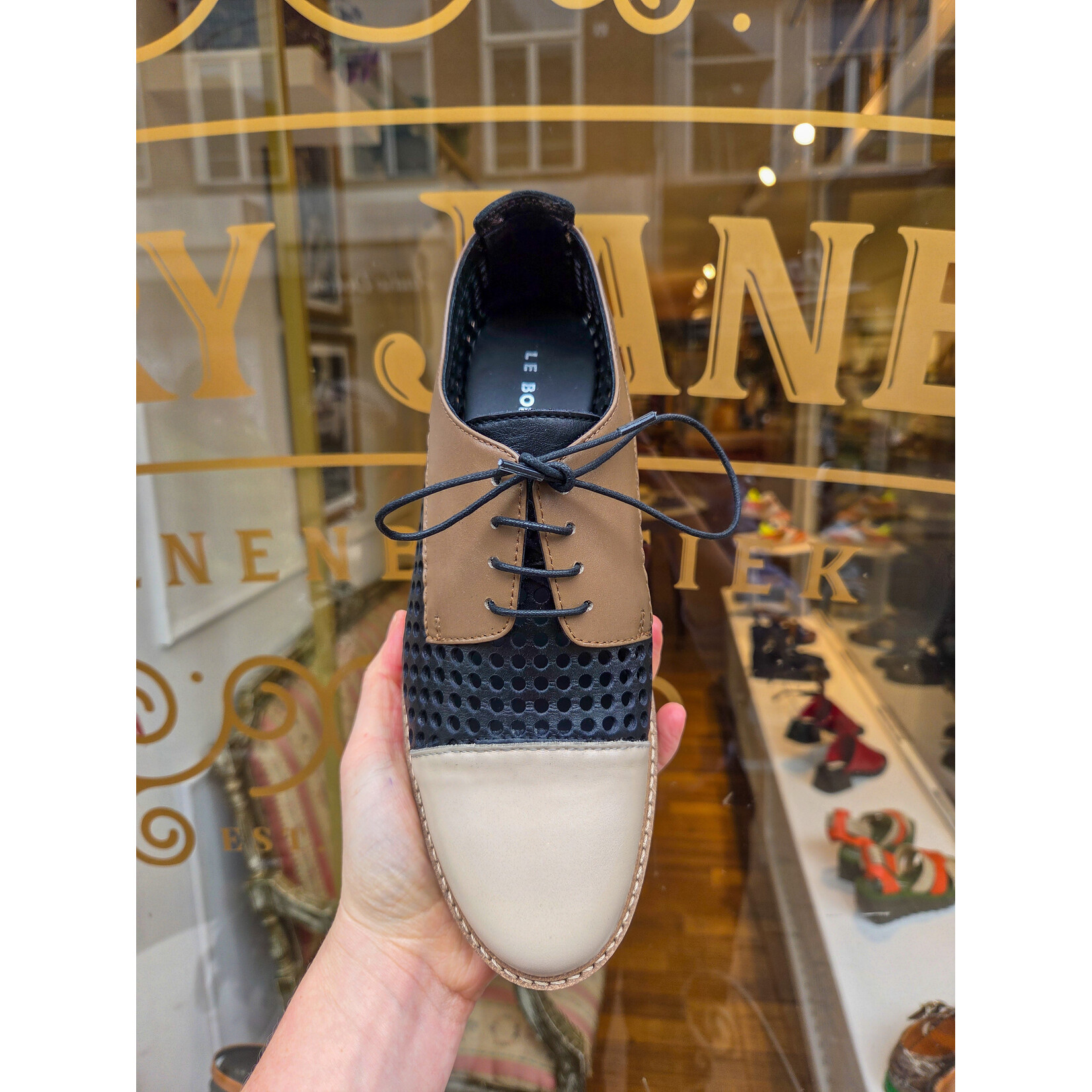 Le Bohemien veterschoen taupe SU03 zw creme