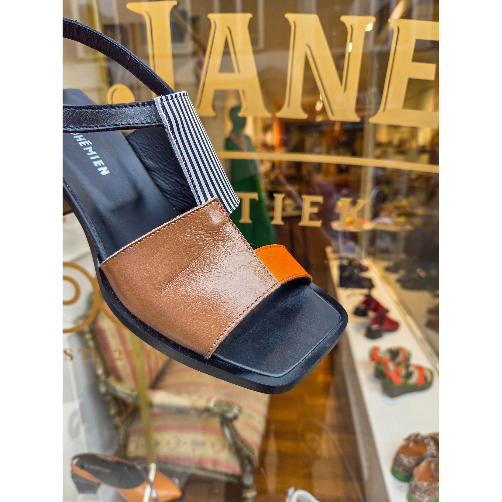 Le Bohemien sandaal special TF5001 bruin oranje zw