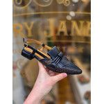 MJUS leren slingback perfo DONNA zwart