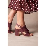 Atelier Content sandaal hak ELLISSA bordeaux franje