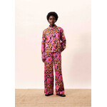 FRNCH FRNCH pantalon LOTUS print bloem roze/bruin/oranje