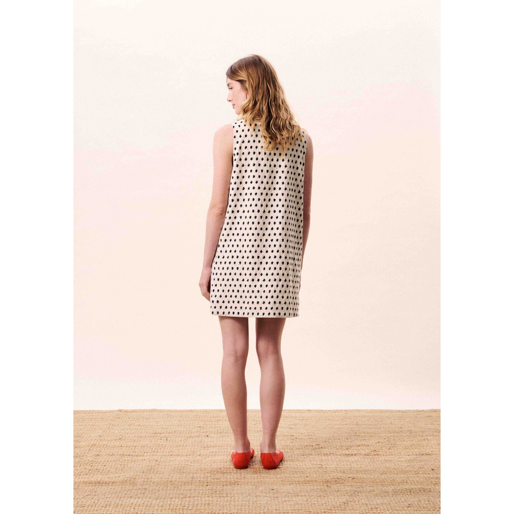 FRNCH FRNCH jurkje dots TAMARINIA sixties wit/zwartSS26 FRNCH jurkje dots TAMARINIA wit/zwart