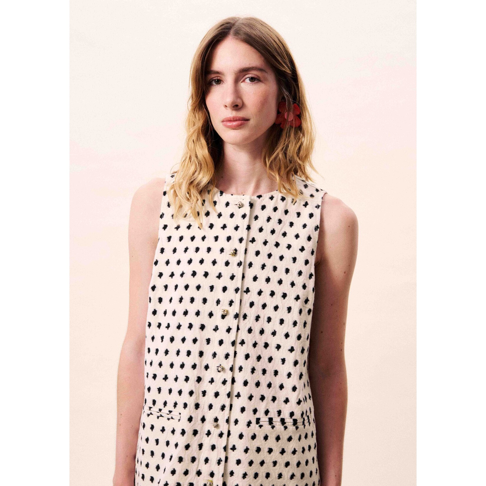 FRNCH FRNCH jurkje dots TAMARINIA sixties wit/zwartSS26 FRNCH jurkje dots TAMARINIA wit/zwart