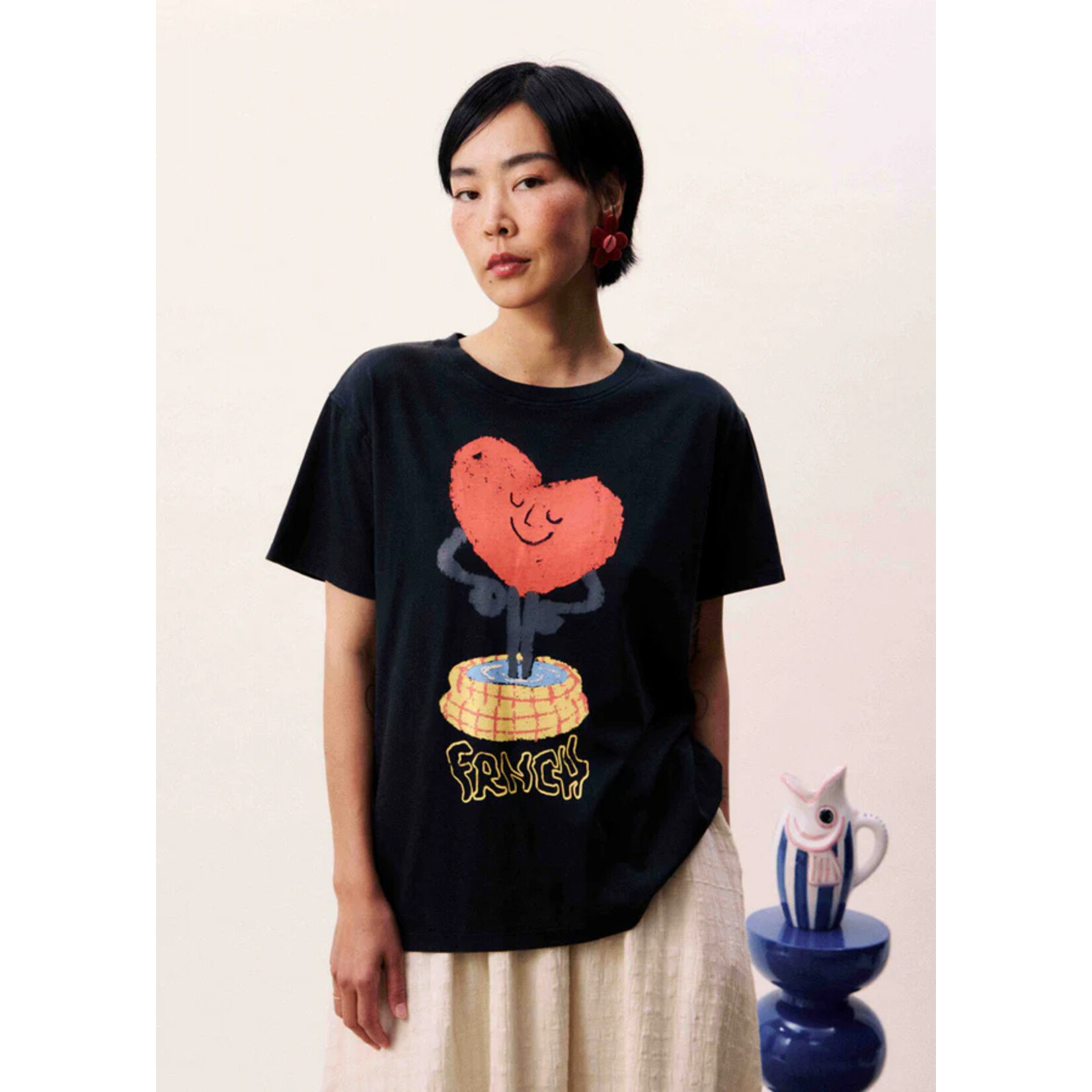 FRNCH FRNCH tshirt NAJAS print zwart