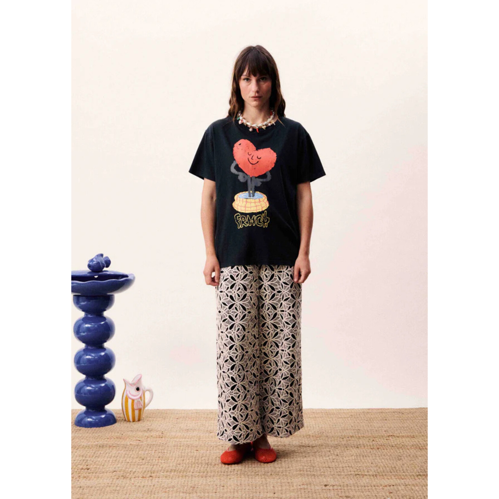 FRNCH FRNCH tshirt NAJAS print zwart