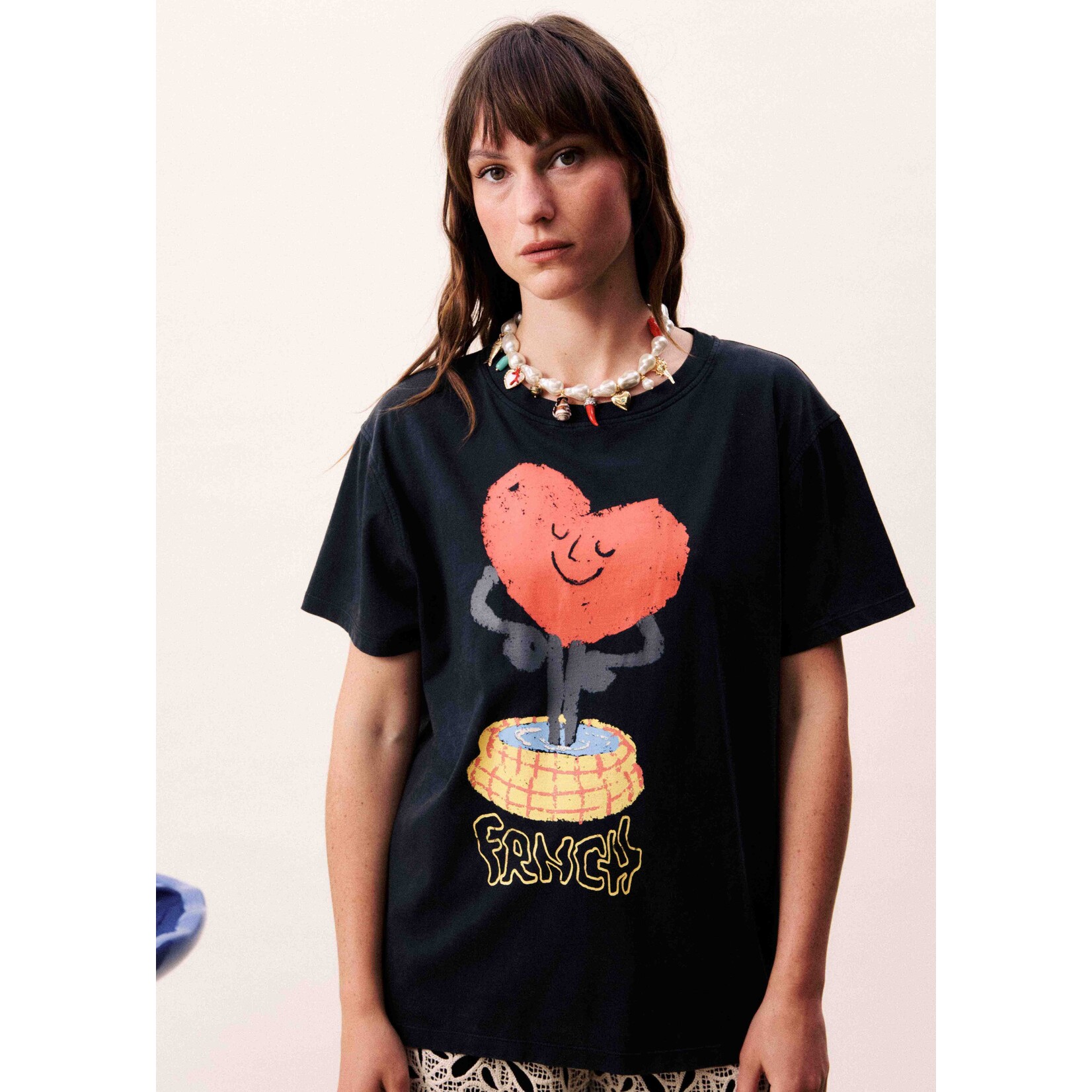 FRNCH FRNCH tshirt NAJAS print zwart