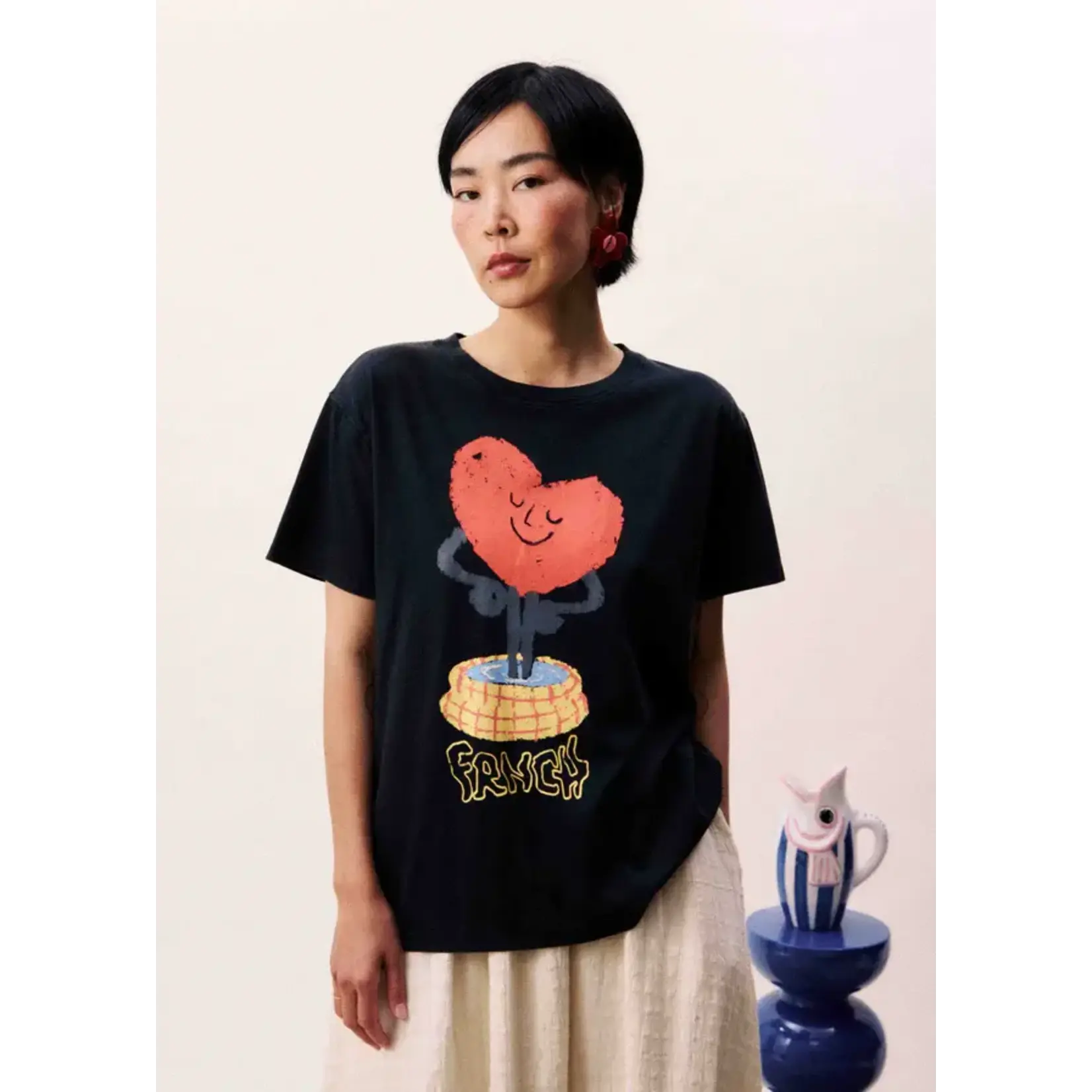 FRNCH FRNCH tshirt NAJAS print zwart