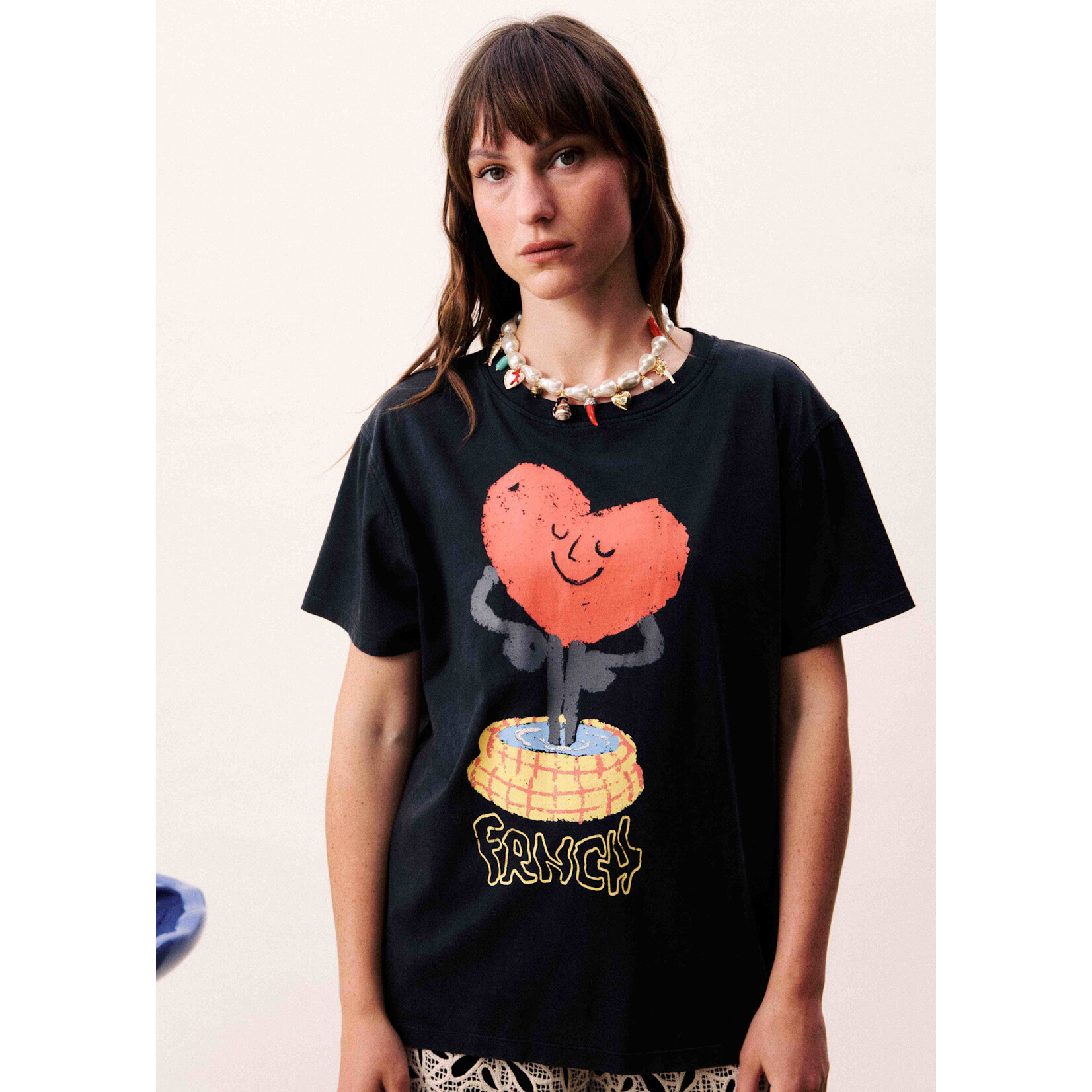 FRNCH FRNCH tshirt NAJAS print zwart
