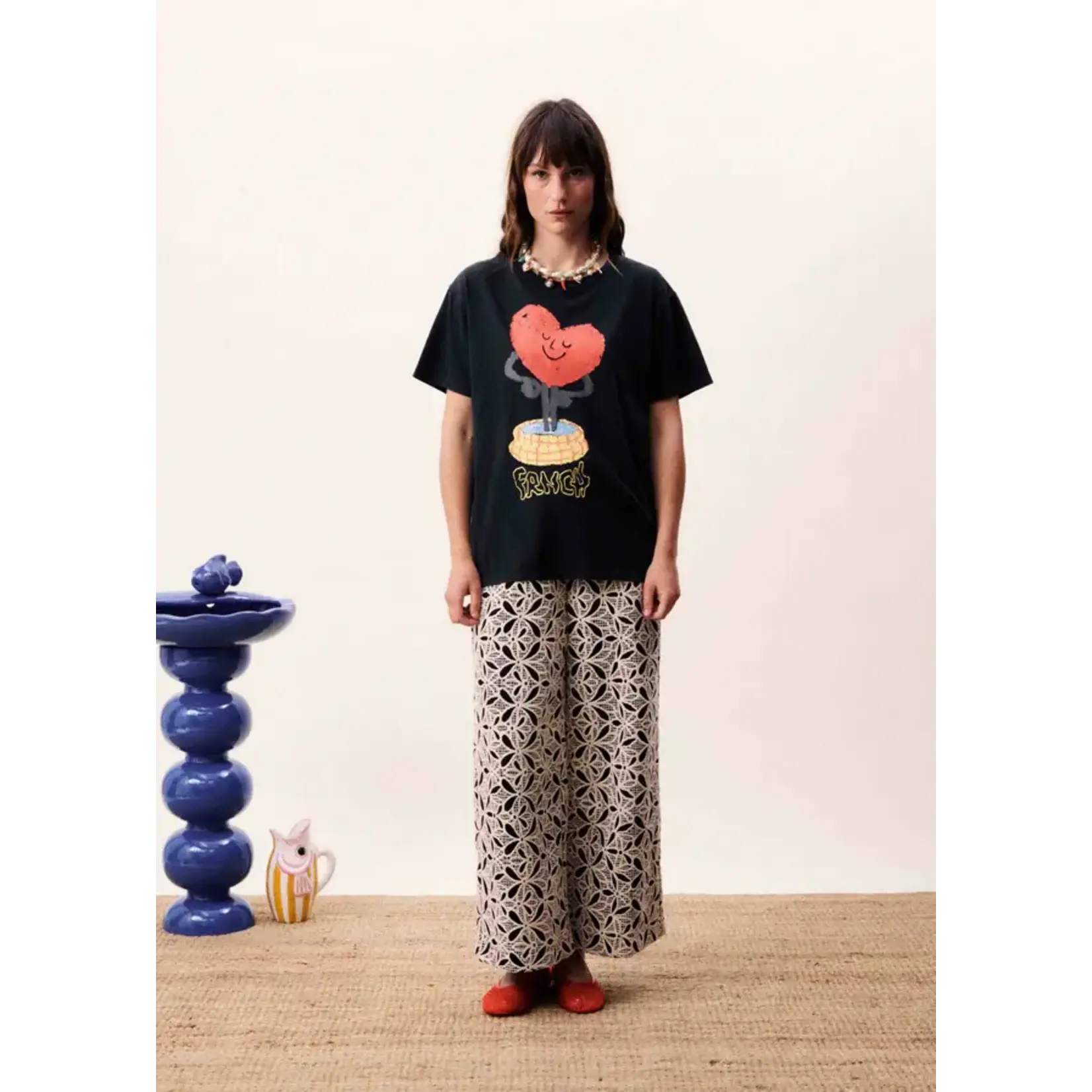 FRNCH FRNCH tshirt NAJAS print zwart