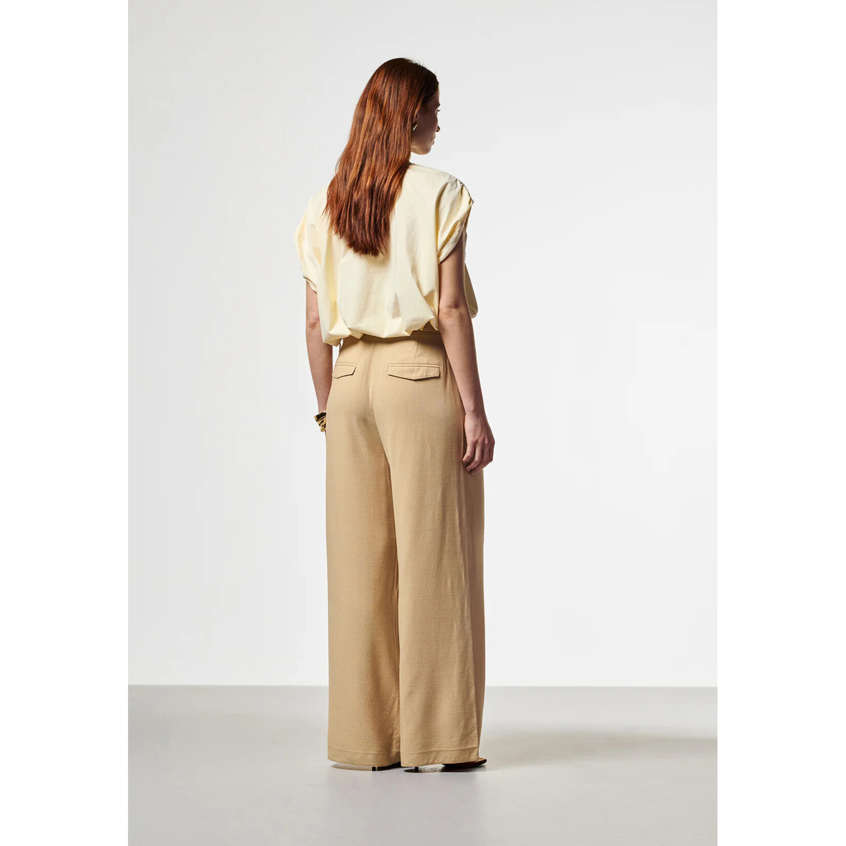 AAIKO broek LOTTY FRINGED RAY zandkleur