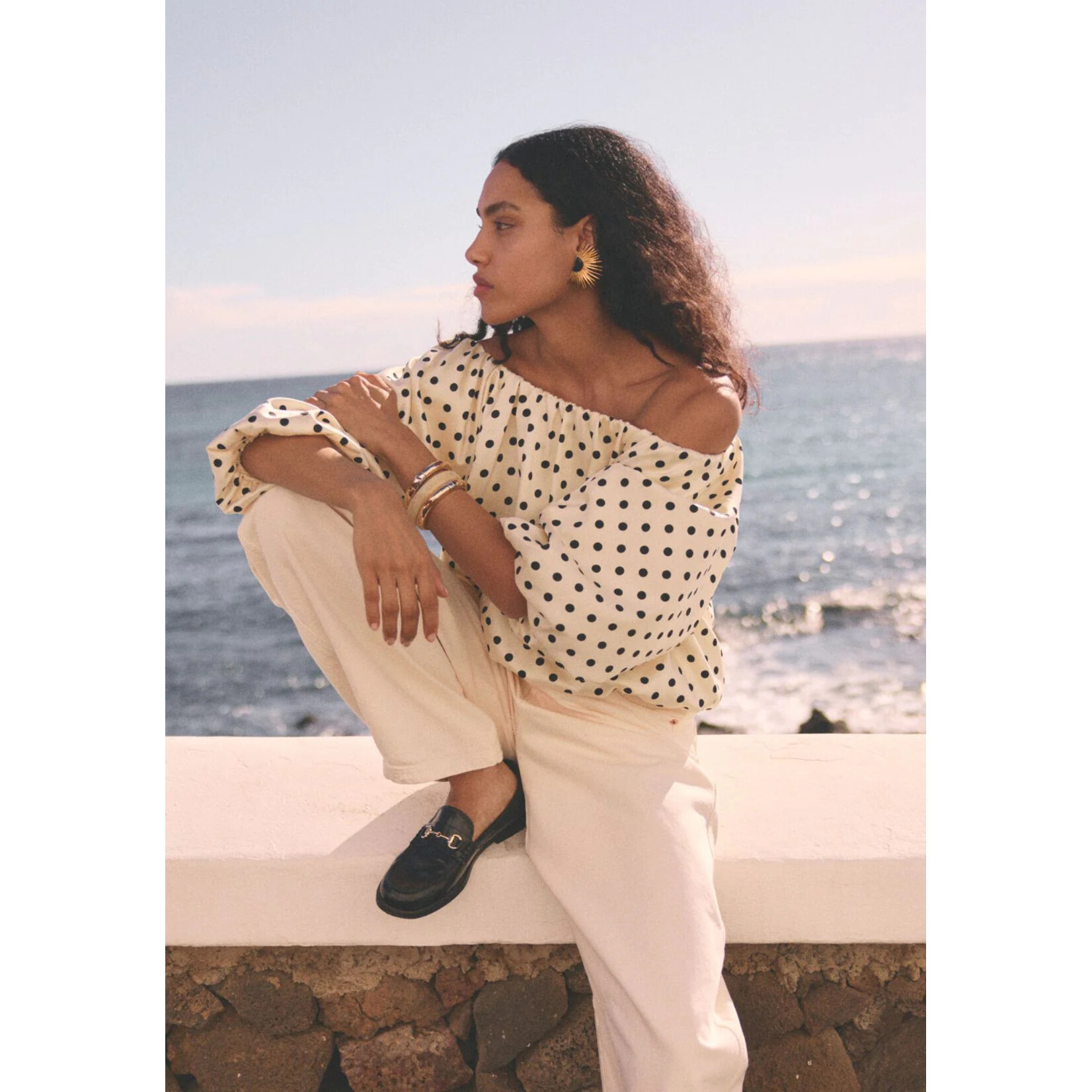 AAIKO top dots MADDY creme/zwart