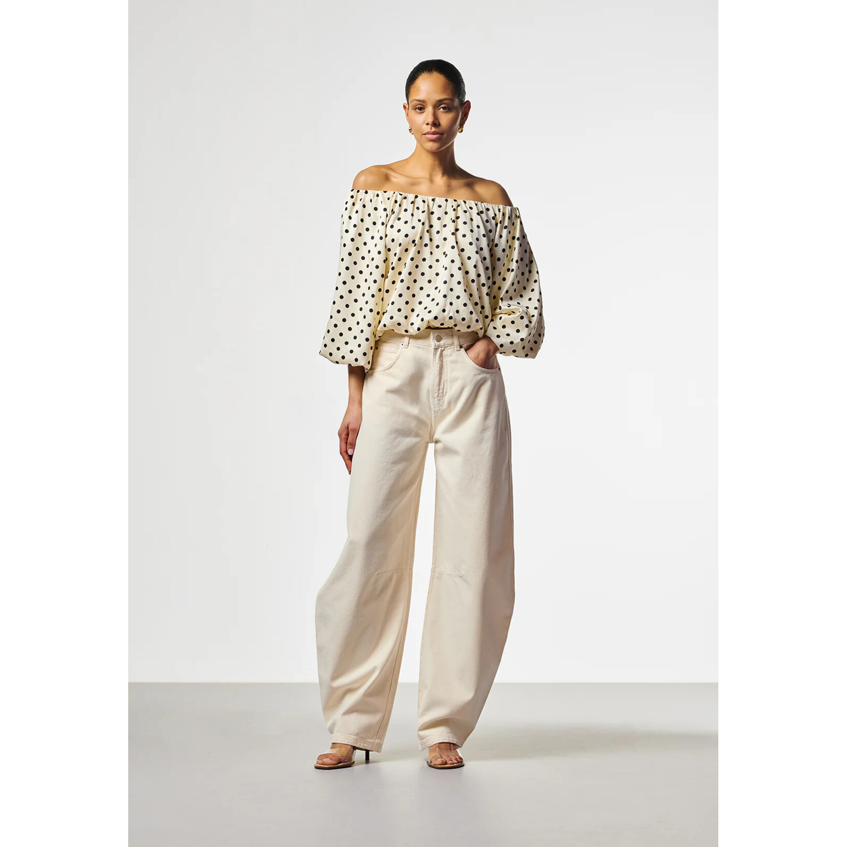 AAIKO top dots MADDY creme/zwart