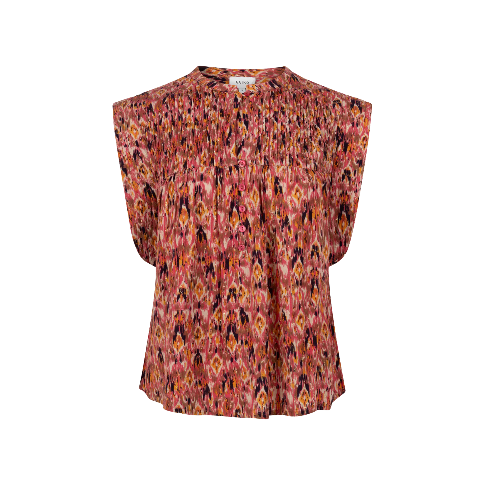 AAIKO blouse SANDRA IKAT hibiscus red