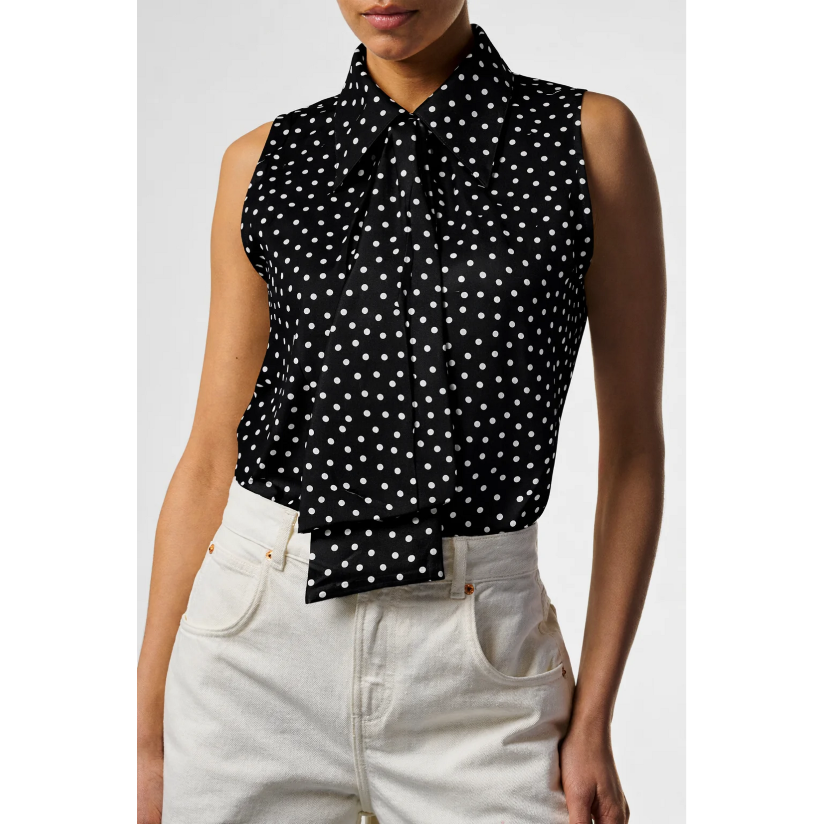 AAIKO blouse SARAN dots zwart/wit